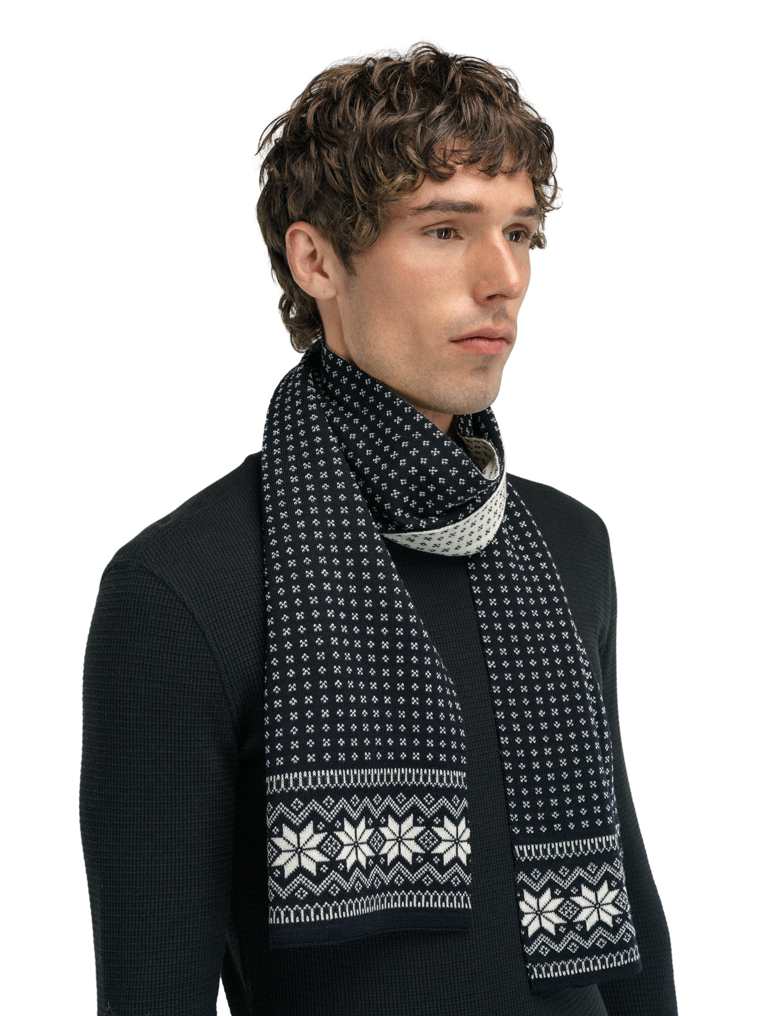 Garmisch Scarf - Merino Wool Black White