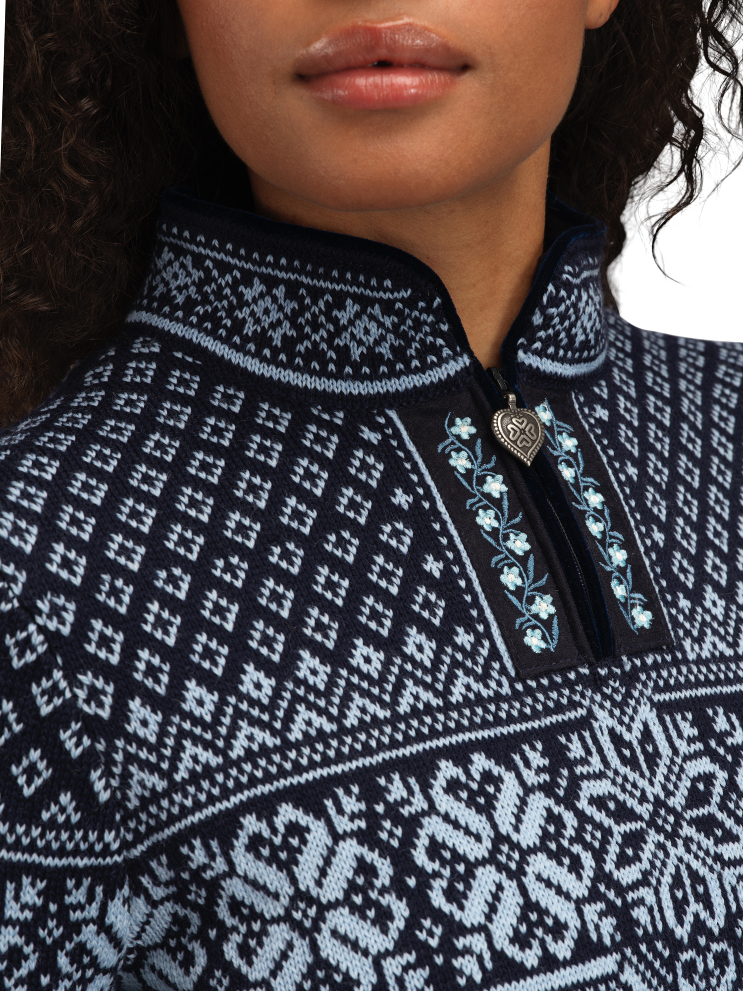 Peace Women’s Knit Sweater  Navy Iceblue