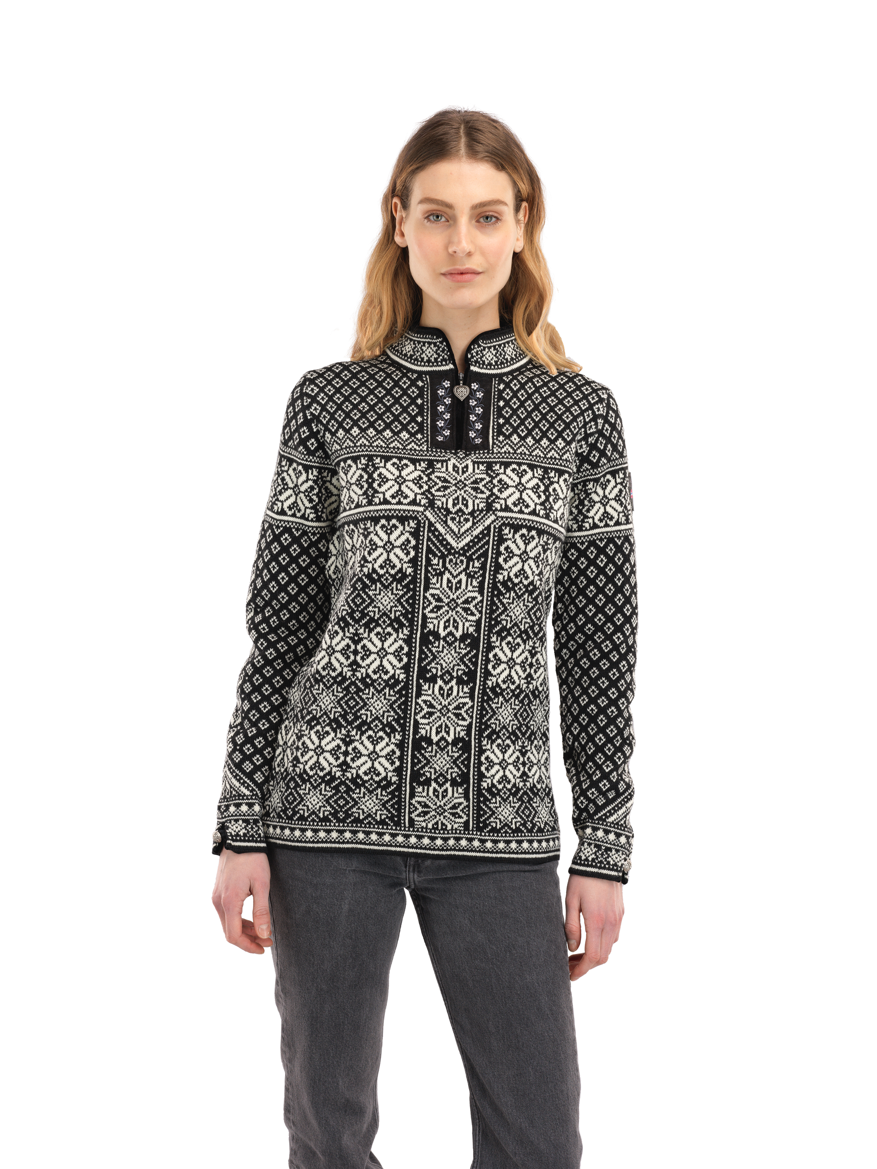 Black and white knit sweater store