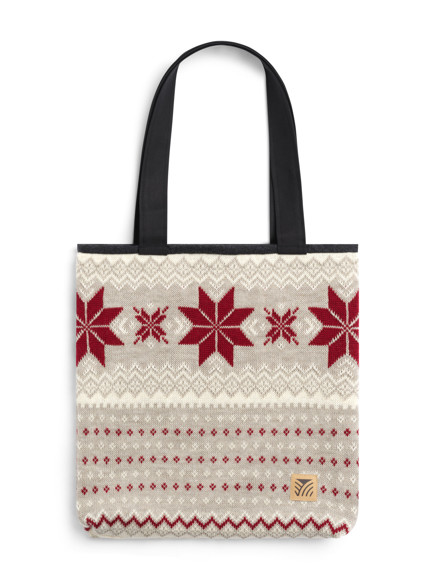 Egersund Totebag Sand Offwhite Red