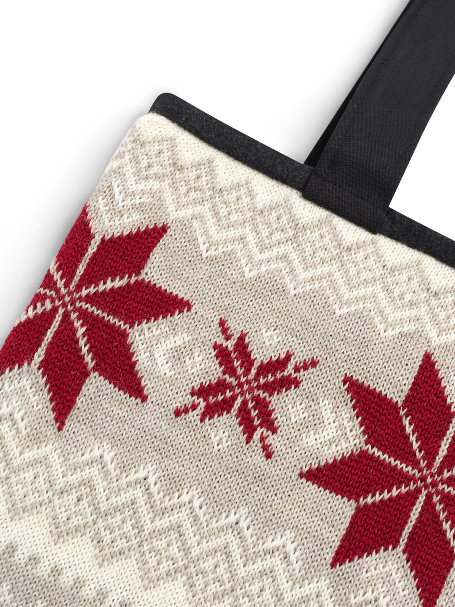 Egersund Totebag Sand Offwhite Red