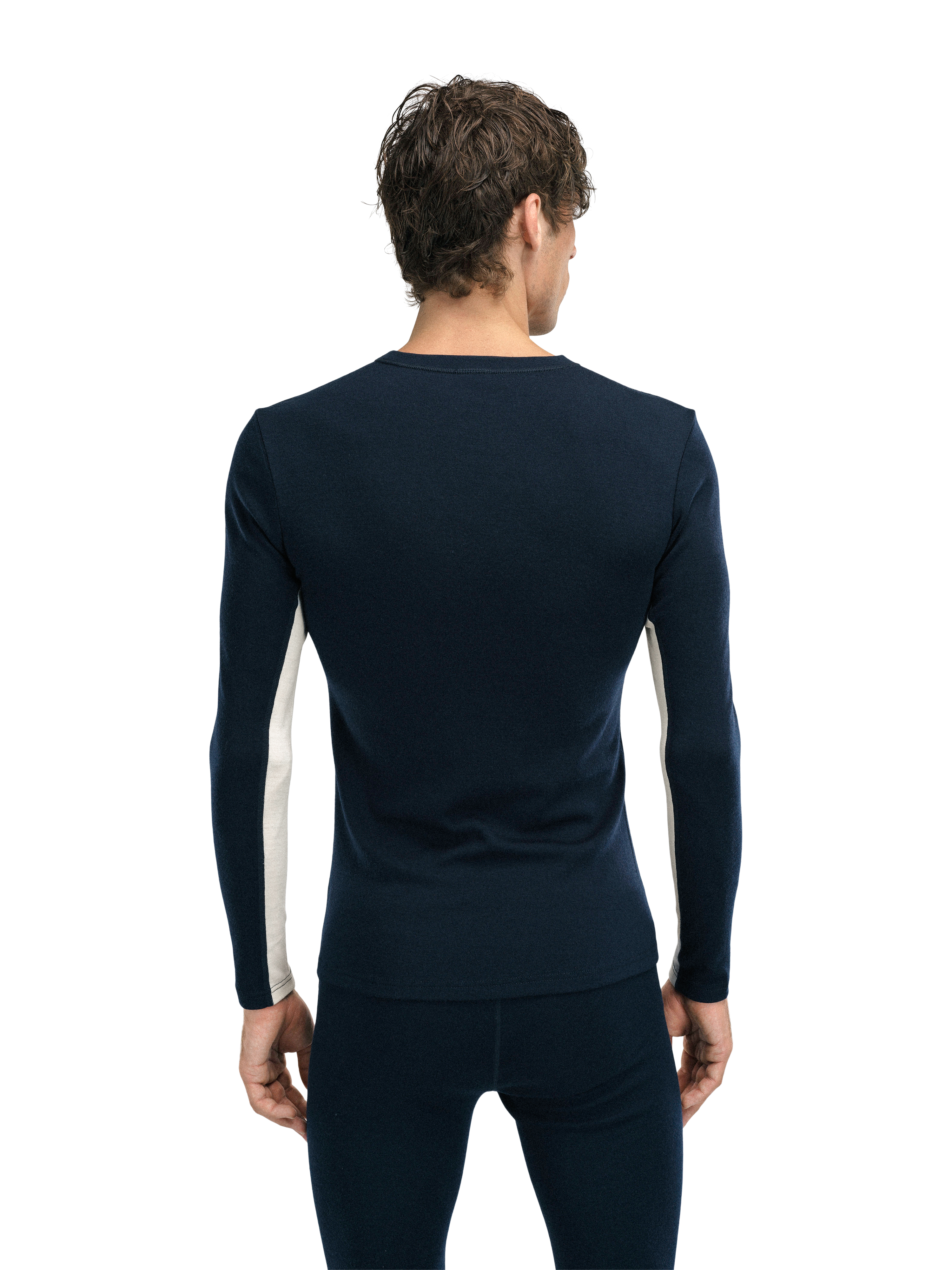 Vail Men's Crew Neck Baselayer Offwhite Navy