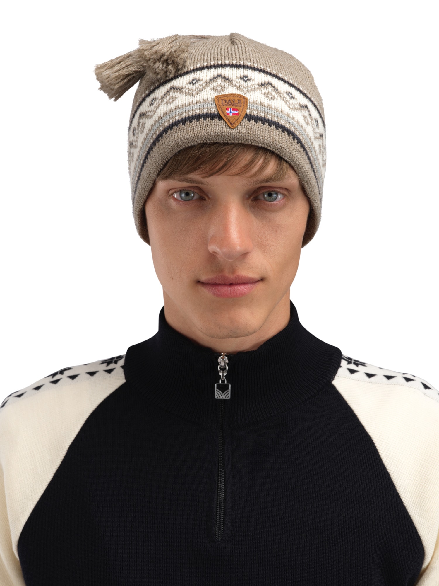 Unisex Merino Wool Beanie Hat Winter Knit Cap Traditional Norwegian Final pattern of 2025 - Nordkyn hat The Nordkyn Hat weaves  main image 3