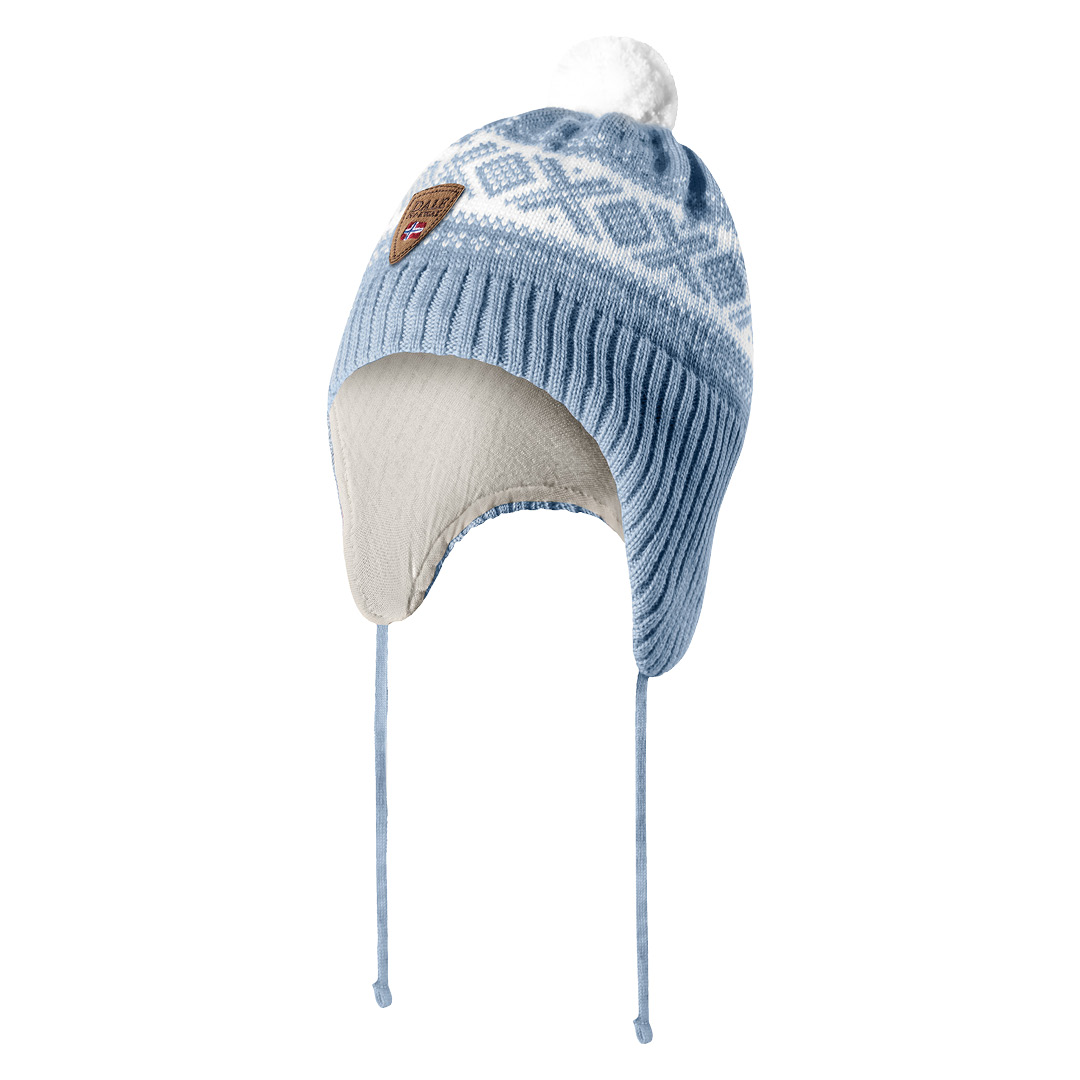 Cortina Kids' Hat 2-4 Yrs - Merino Wool  Lightblue Offwhite