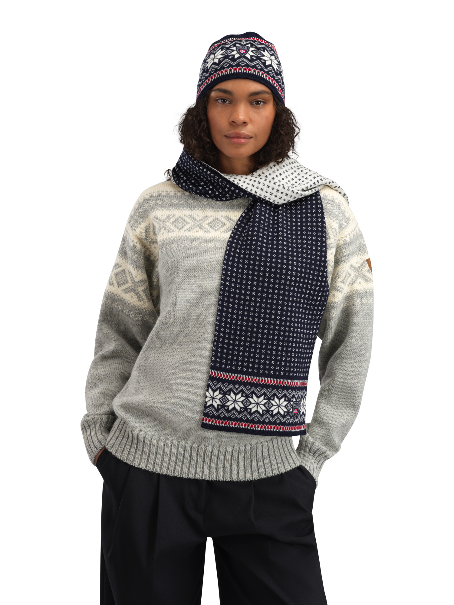 Garmisch Hat - Merino Wool Navy Offwhite Red