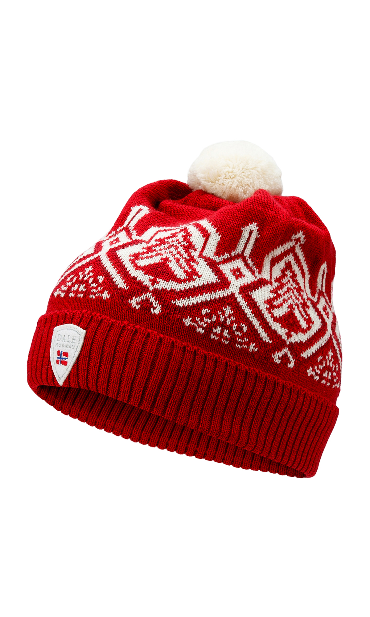Winterland kids’ merino wool hat  Raspberry Offwhite Redrose