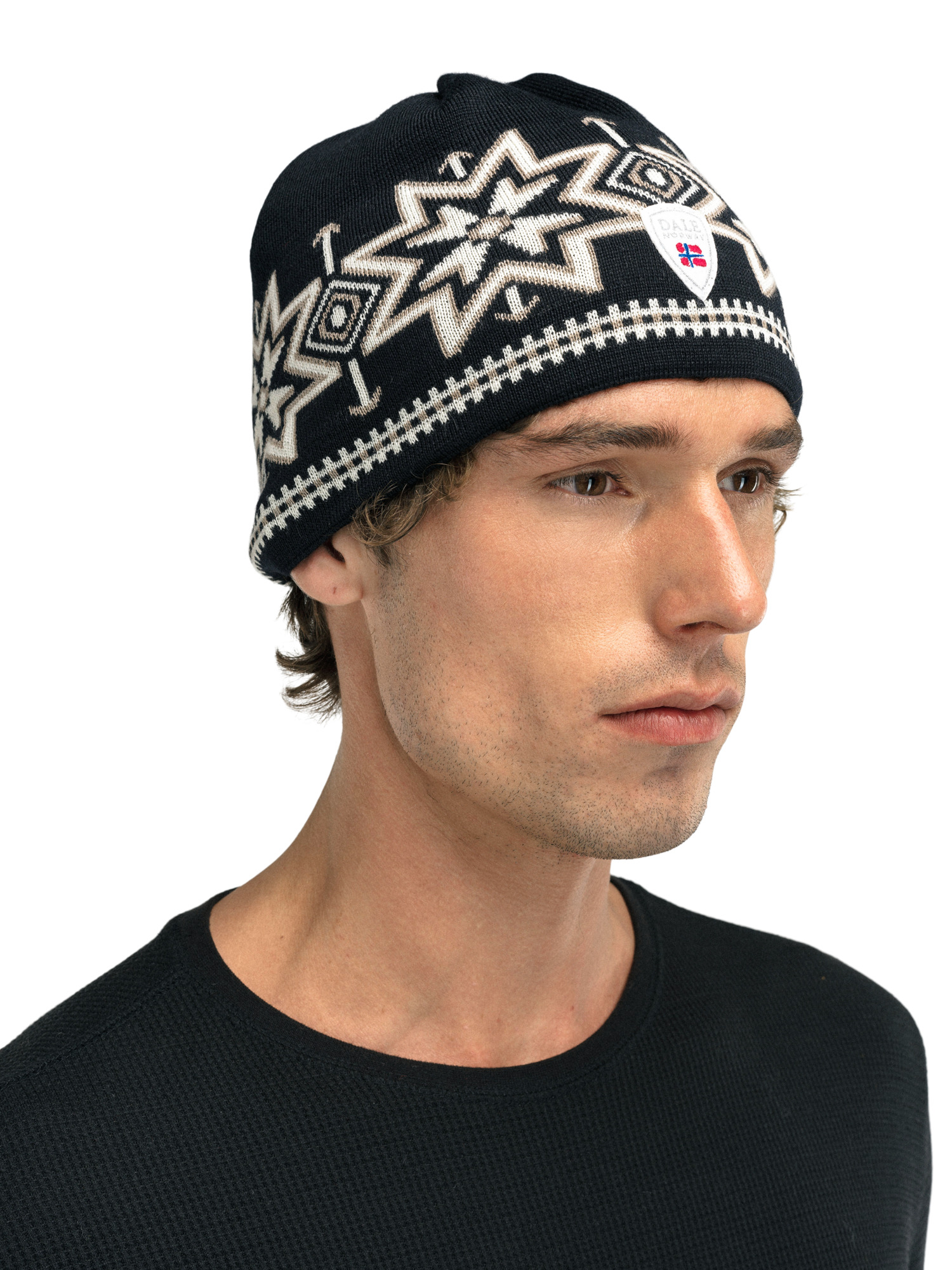 Tindefjell Hat Black Offwhite Mountainstone - Dale of Norway