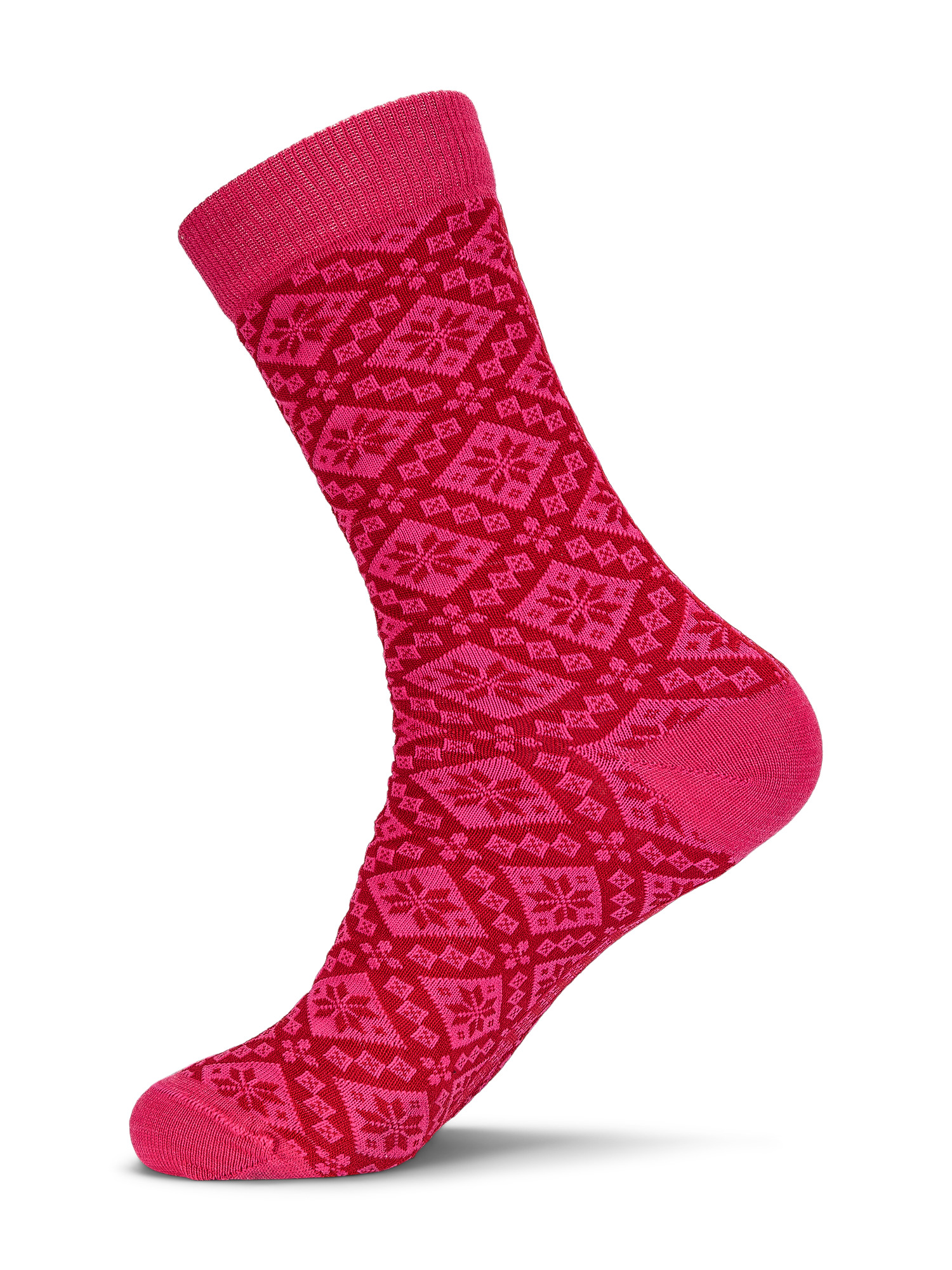 Bjorøy Wool Socks Crew cut Red Pink