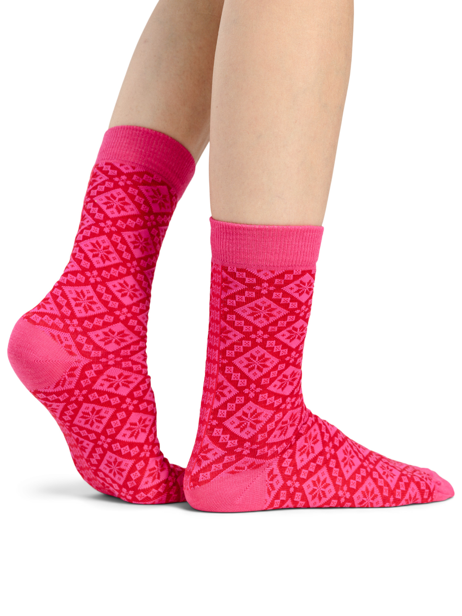Bjorøy Wool Socks Crew cut Red Pink