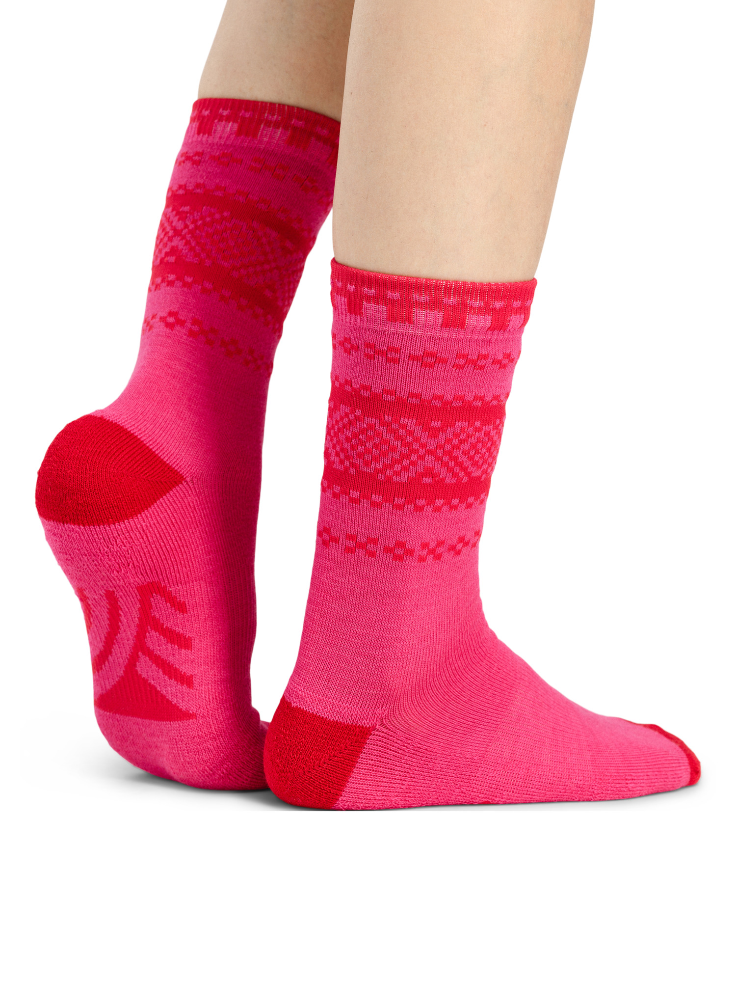 Cortina Wool Socks Crew cut Pink Red
