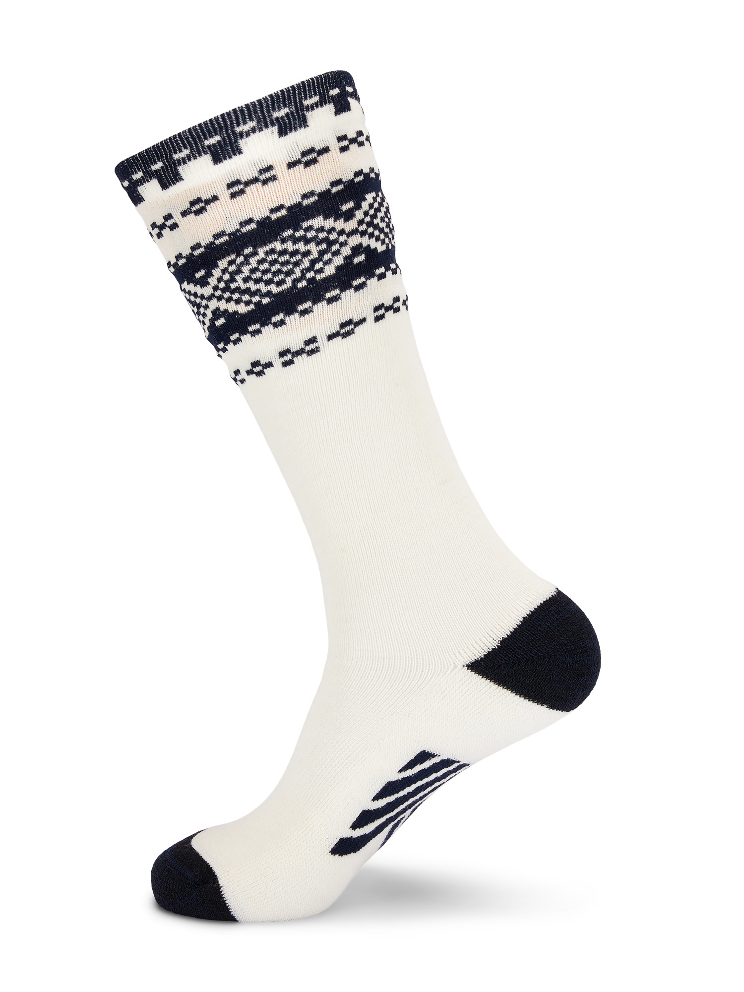 Cortina Wool Socks Knee high Offwhite Navy