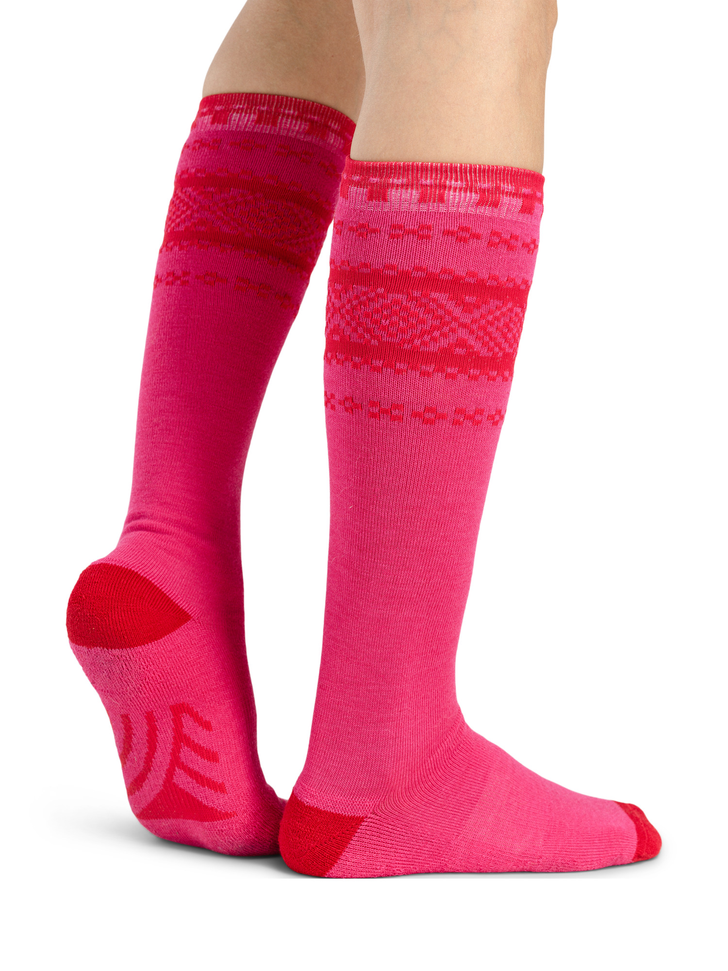Cortina Wool Socks Knee high Pink Red