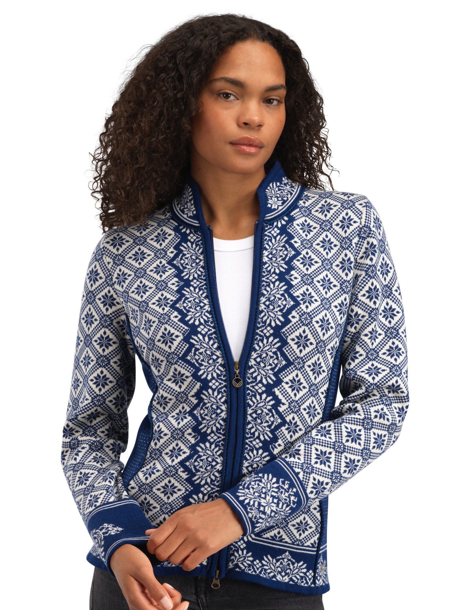 Christiania Women's Jacket - Merino Wool Atlanticblue Offwhite