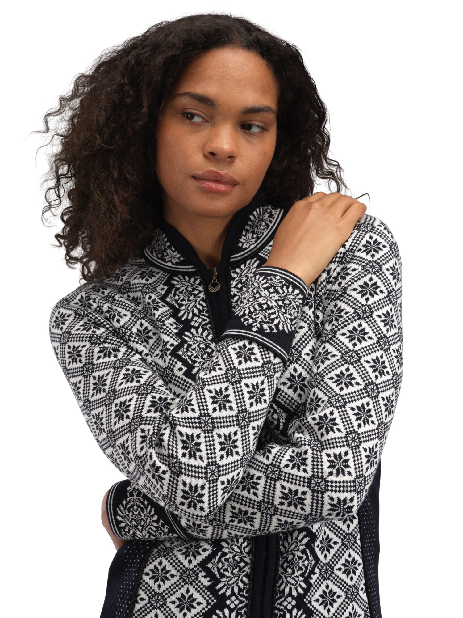 Christiania Women's Jacket - Merino Wool Black Offwhite