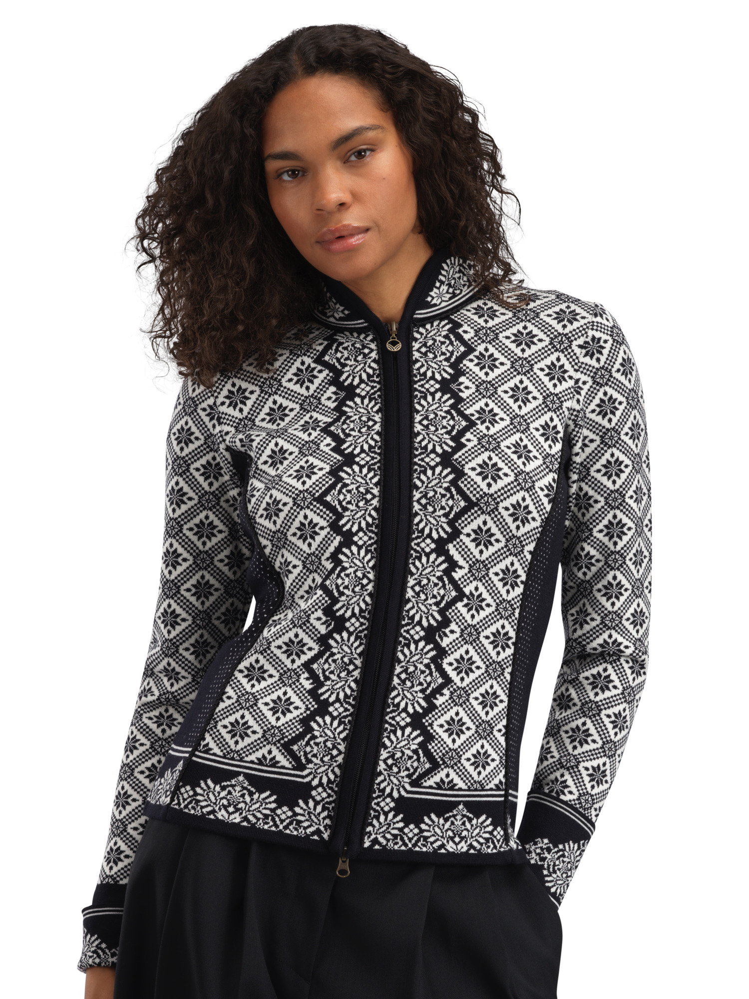 Christiania Women's Jacket - Merino Wool Black Offwhite