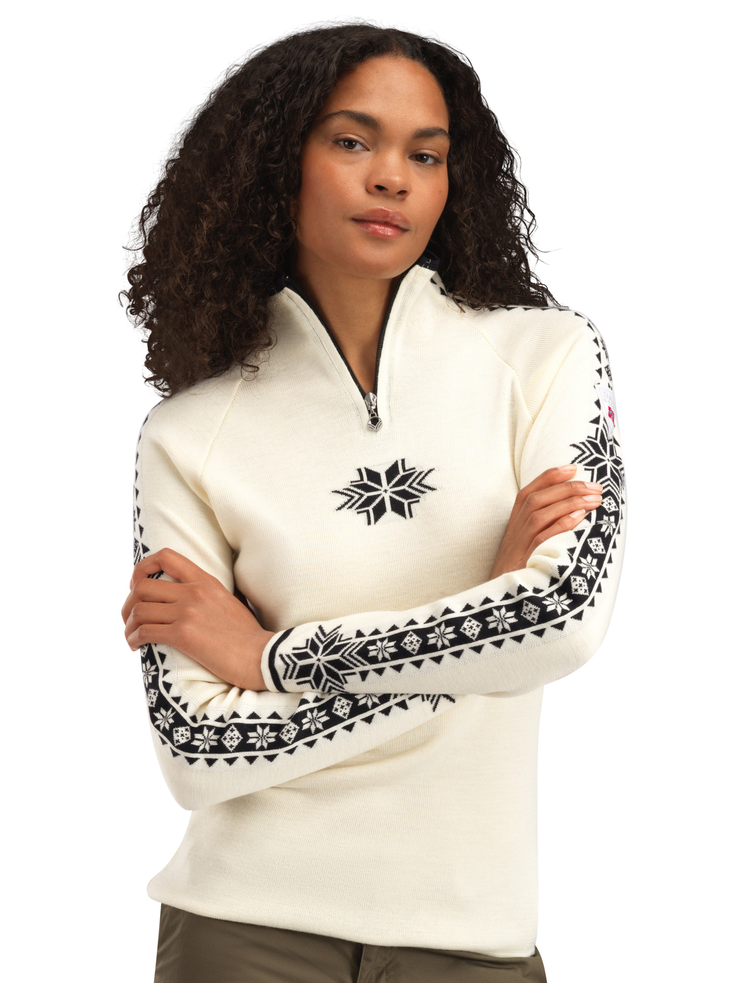 Geilo Women’s Sweater - Merino Wool Offwhite Black