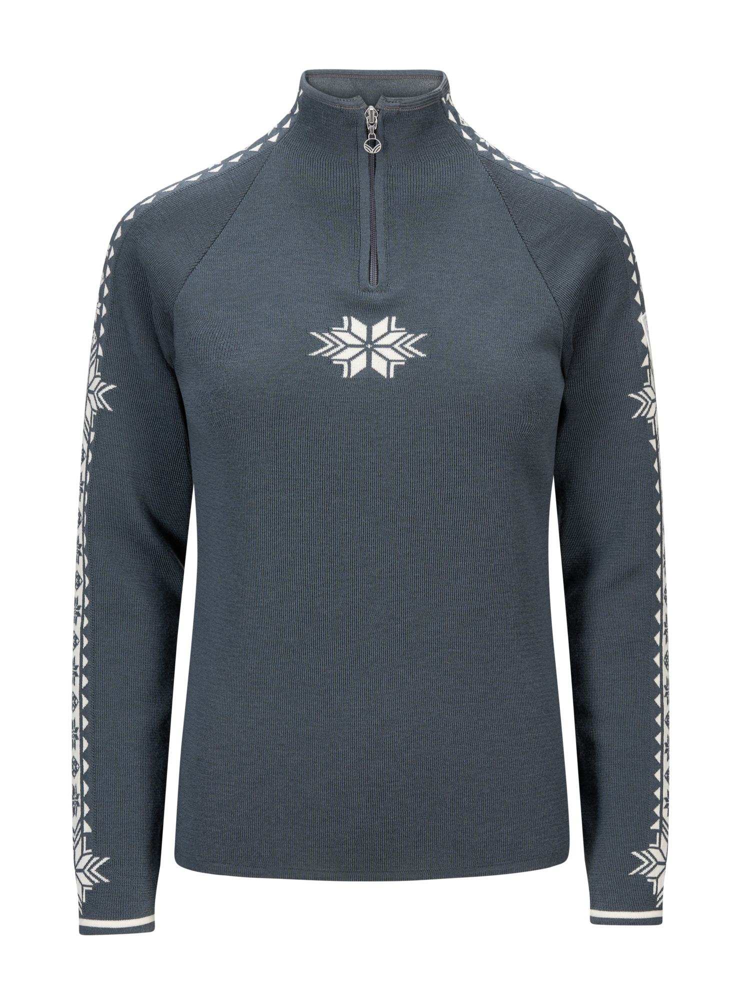 Geilo Women’s Sweater - Merino Wool Steel Offwhite