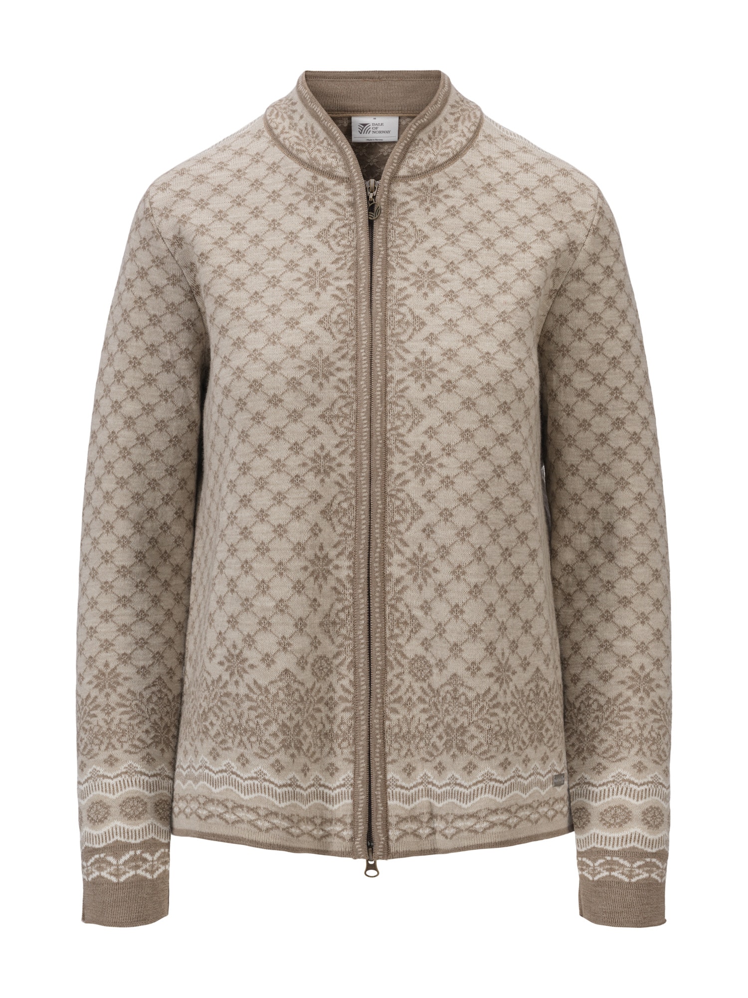 Solbridge Jacket Solfrid Fem Jacket Mountainstone Sand Offwhite - Dale of Norway