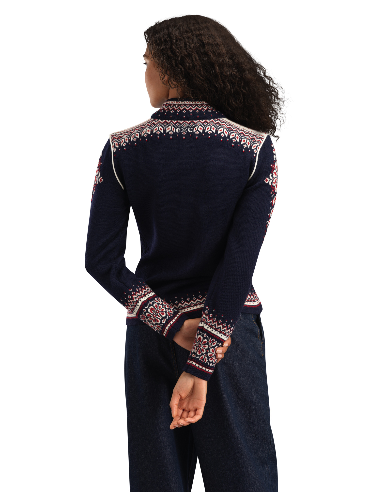 140th Anniversary Women's Wool Jacket NAVY RED ROSE OFF WHITE