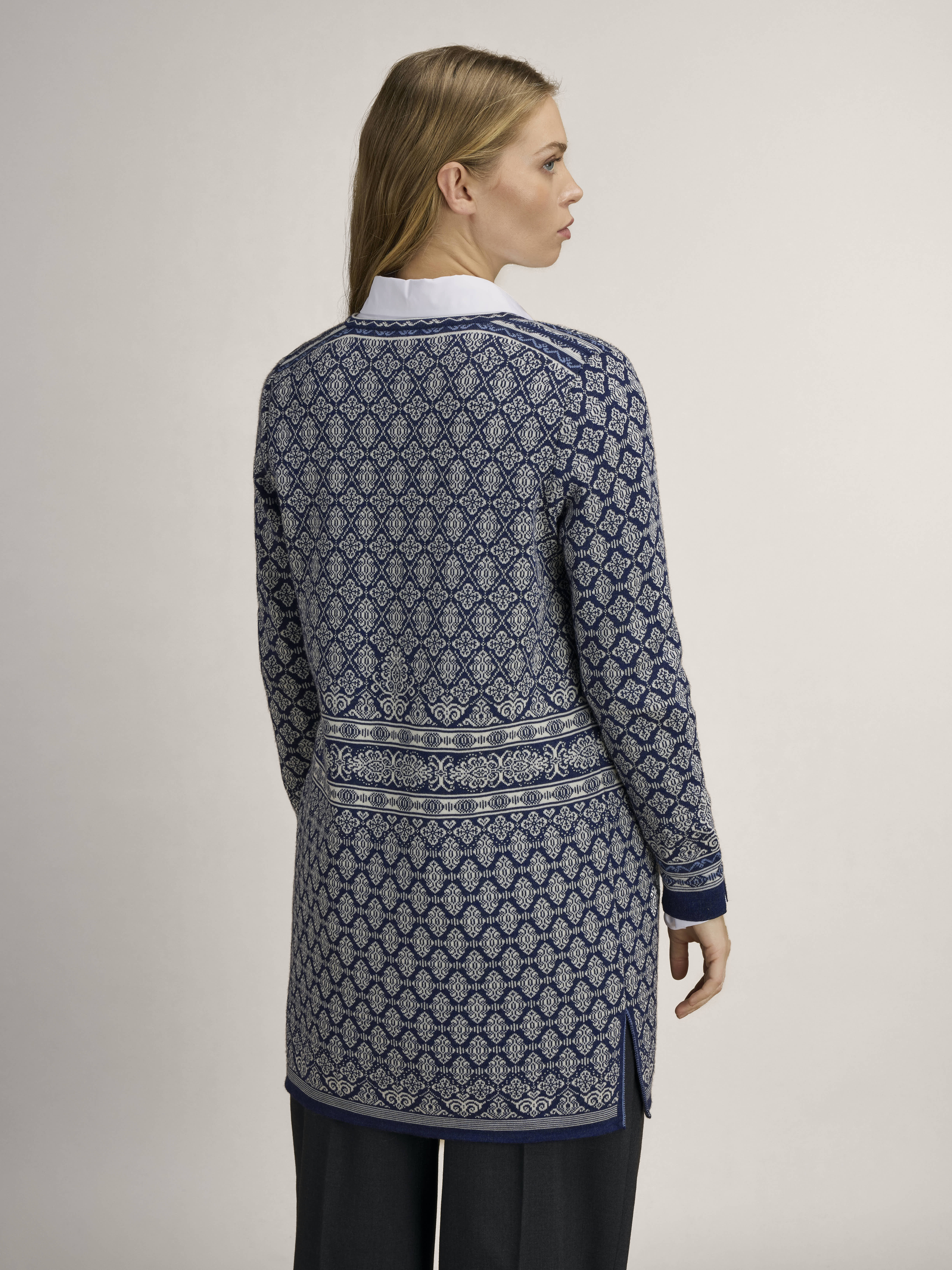 Ingeborg Women’s Jacket - Merino Electricstorm Offwhite Blue