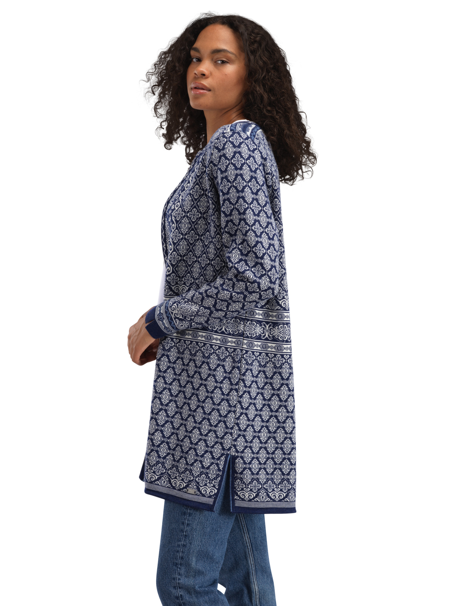 Ingeborg Women’s Jacket - Merino Electricstorm Offwhite Blue