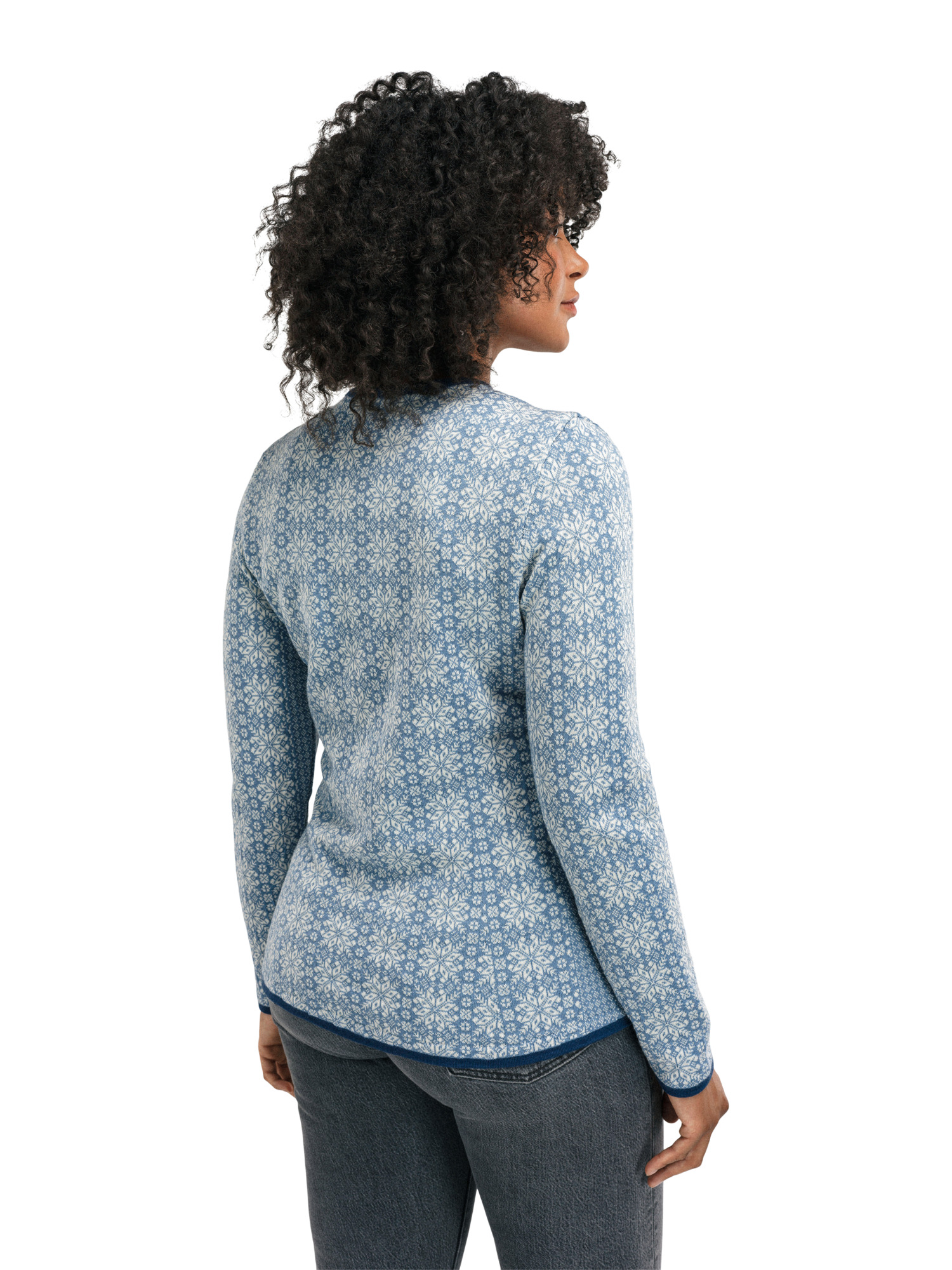 Othelie Women's Jacket - Merino Wool Blueshadow Offwhite