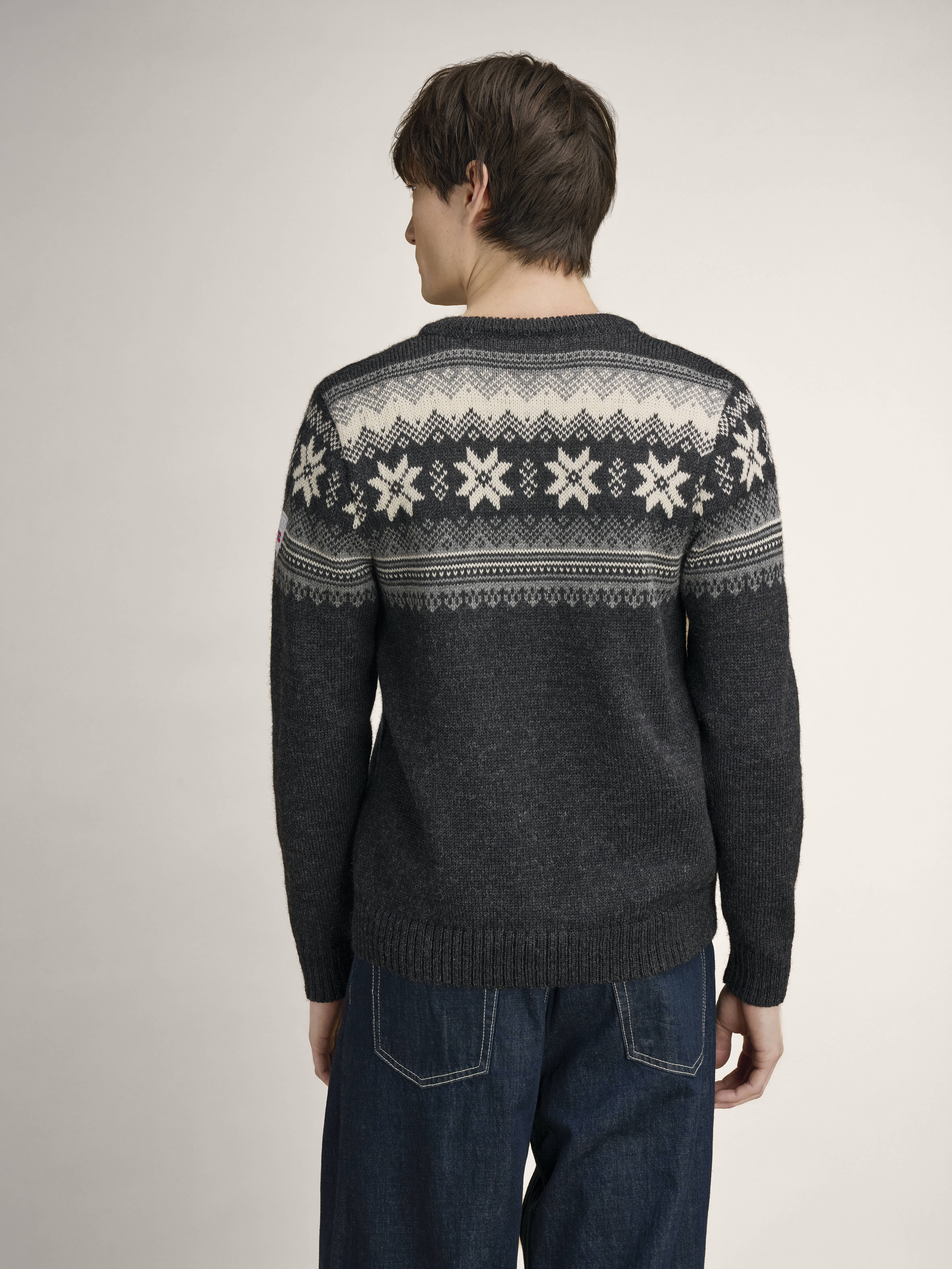 Veafjord Men's Jacket - Norwegian Wool Darkcharcoal Smoke Cream
