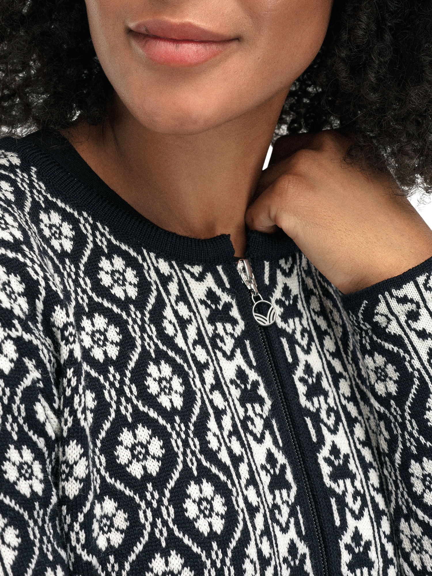 Singsaker Women's Jacket - Merino Wool Black Offwhite