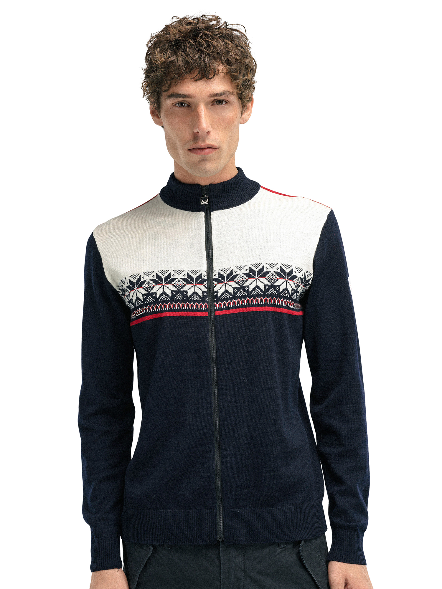 Dale of Norway Liberg Men's Jacket - Blue Merino Wool Sporty Knitwear - Dale  of Norway