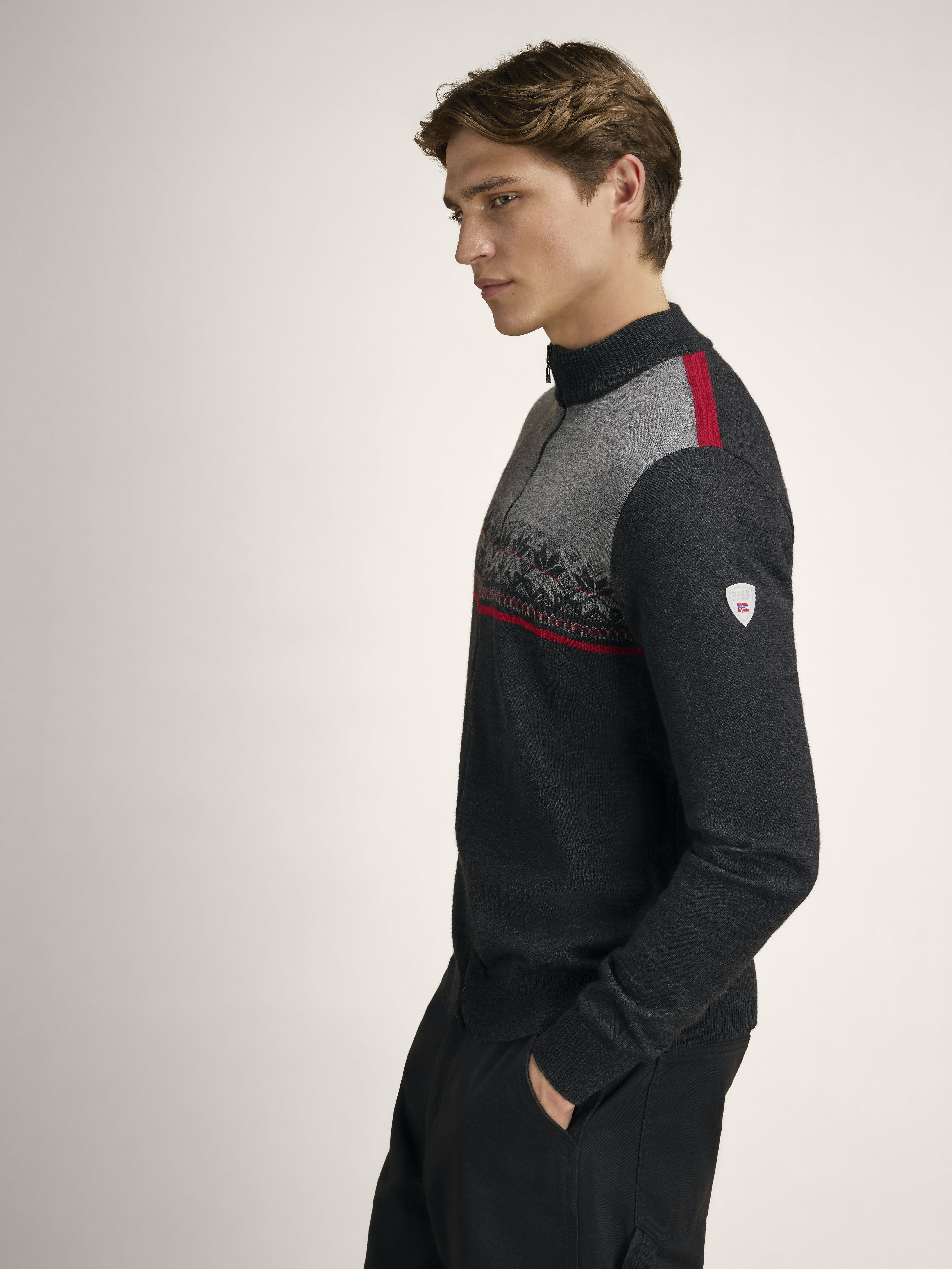 Liberg Men's Jacket - Merino wool Dark Charcoal Smoke Redrose