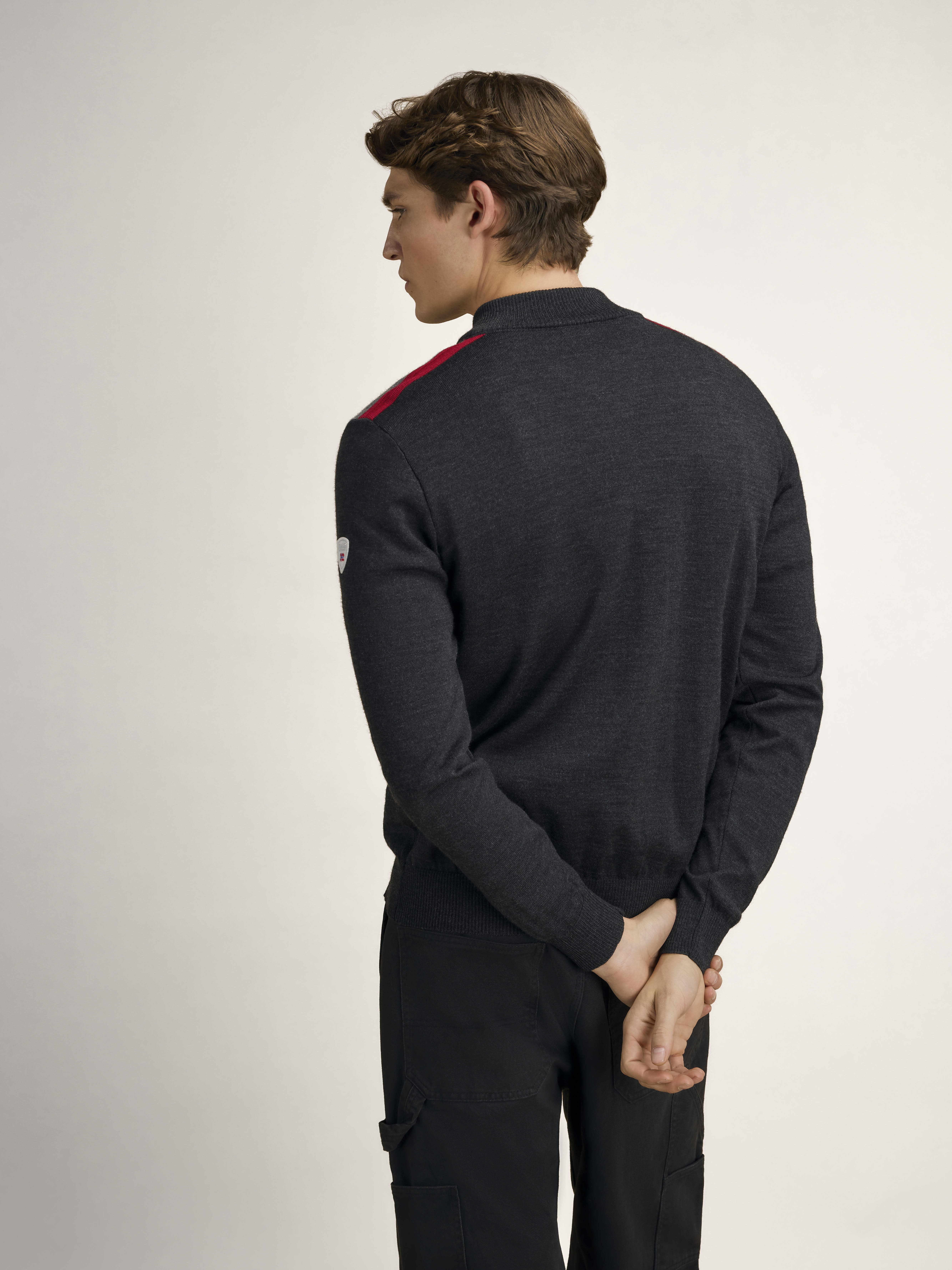 Liberg Men's Jacket - Merino wool Dark Charcoal Smoke Redrose