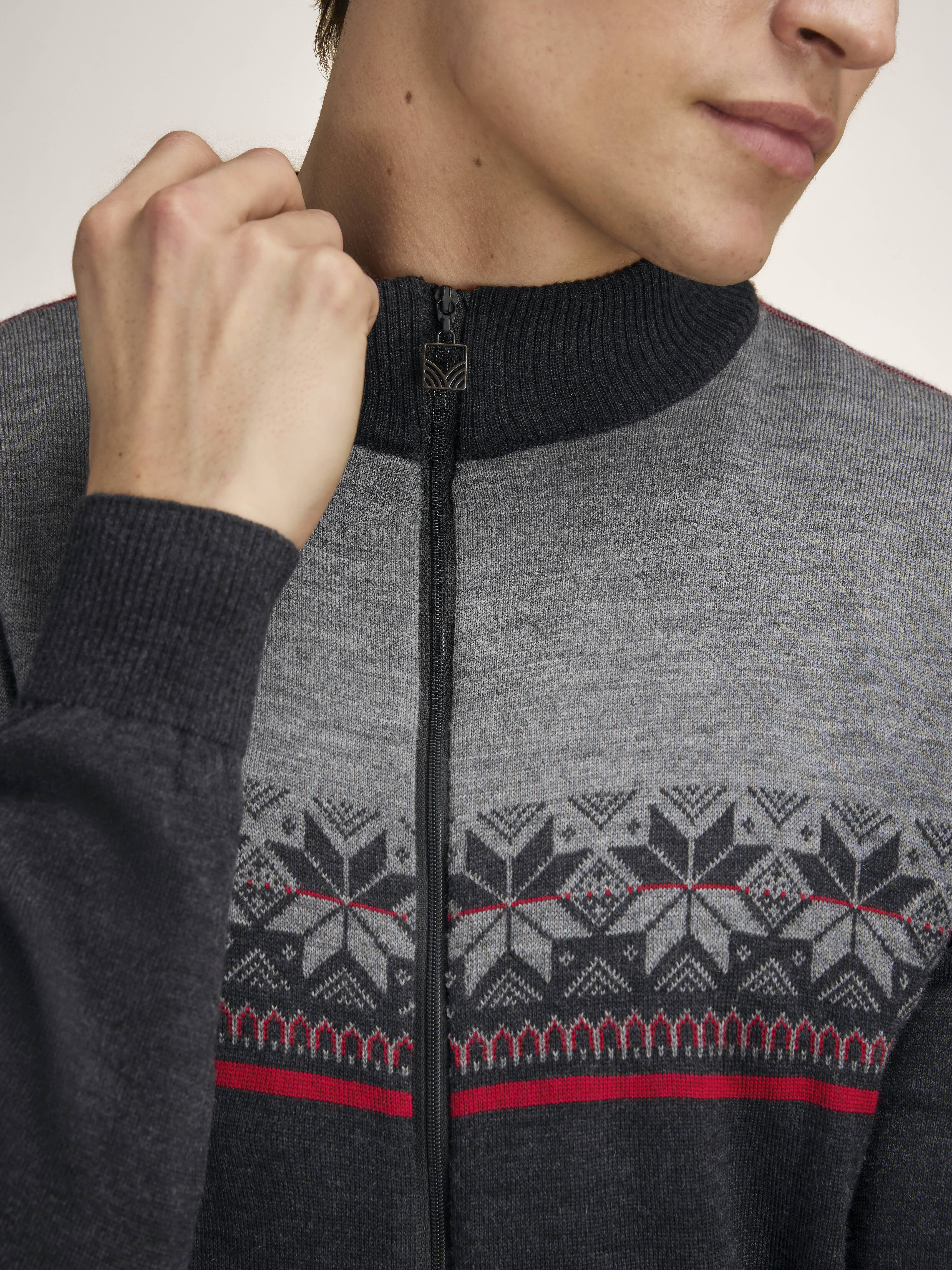 Liberg Men's Jacket - Merino wool Dark Charcoal Smoke Redrose