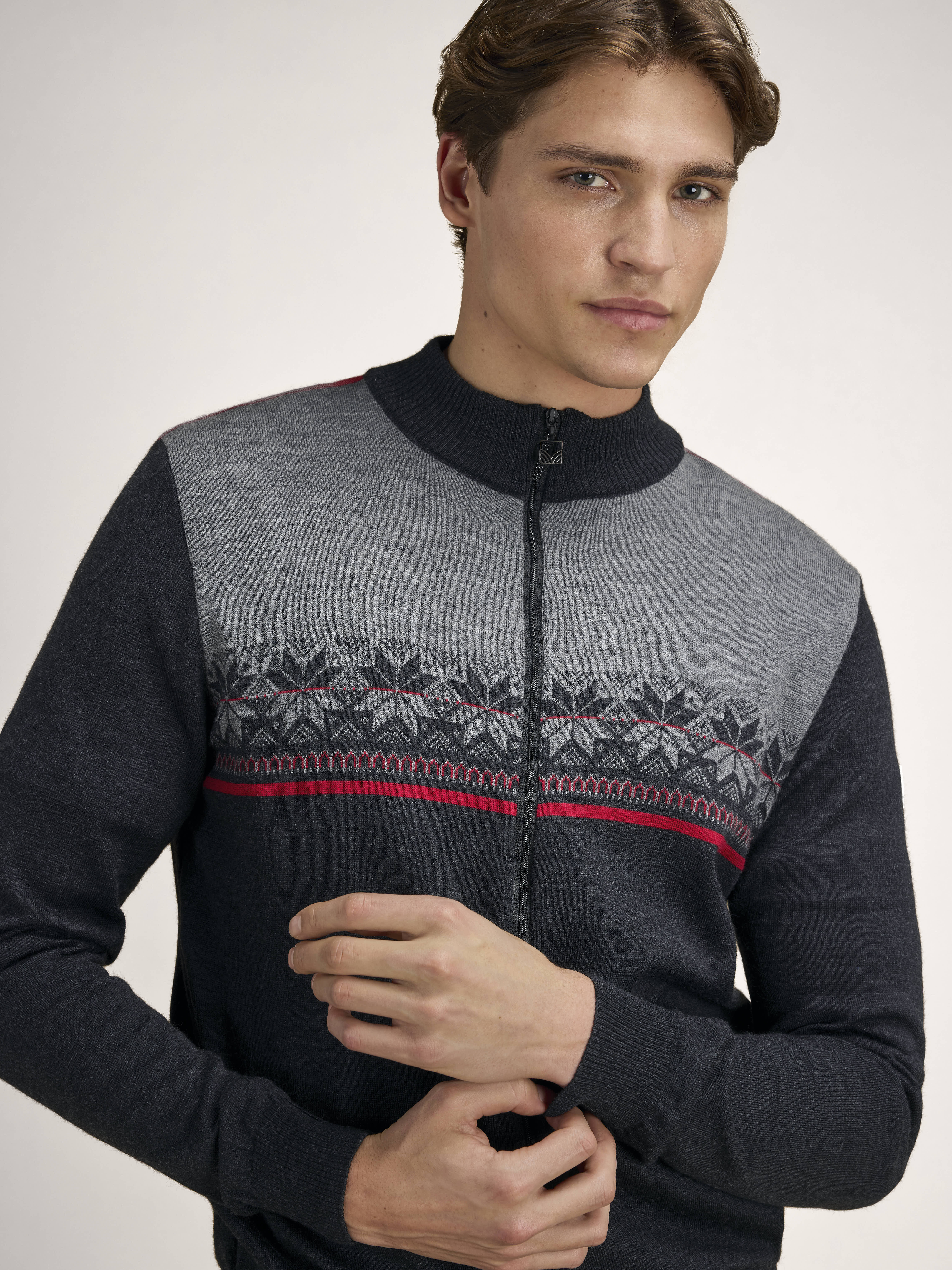 Liberg Men's Jacket - Merino wool Dark Charcoal Smoke Redrose