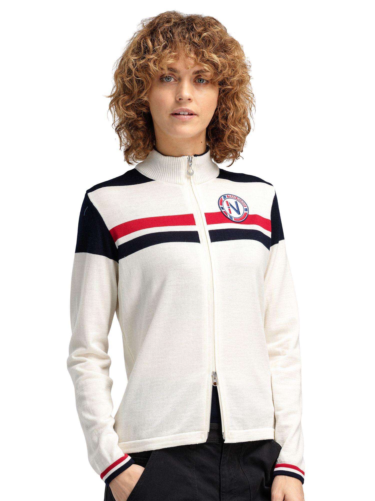 Mount Stello Women's Jacket - Merino wool Offwhite Marine Raspberry