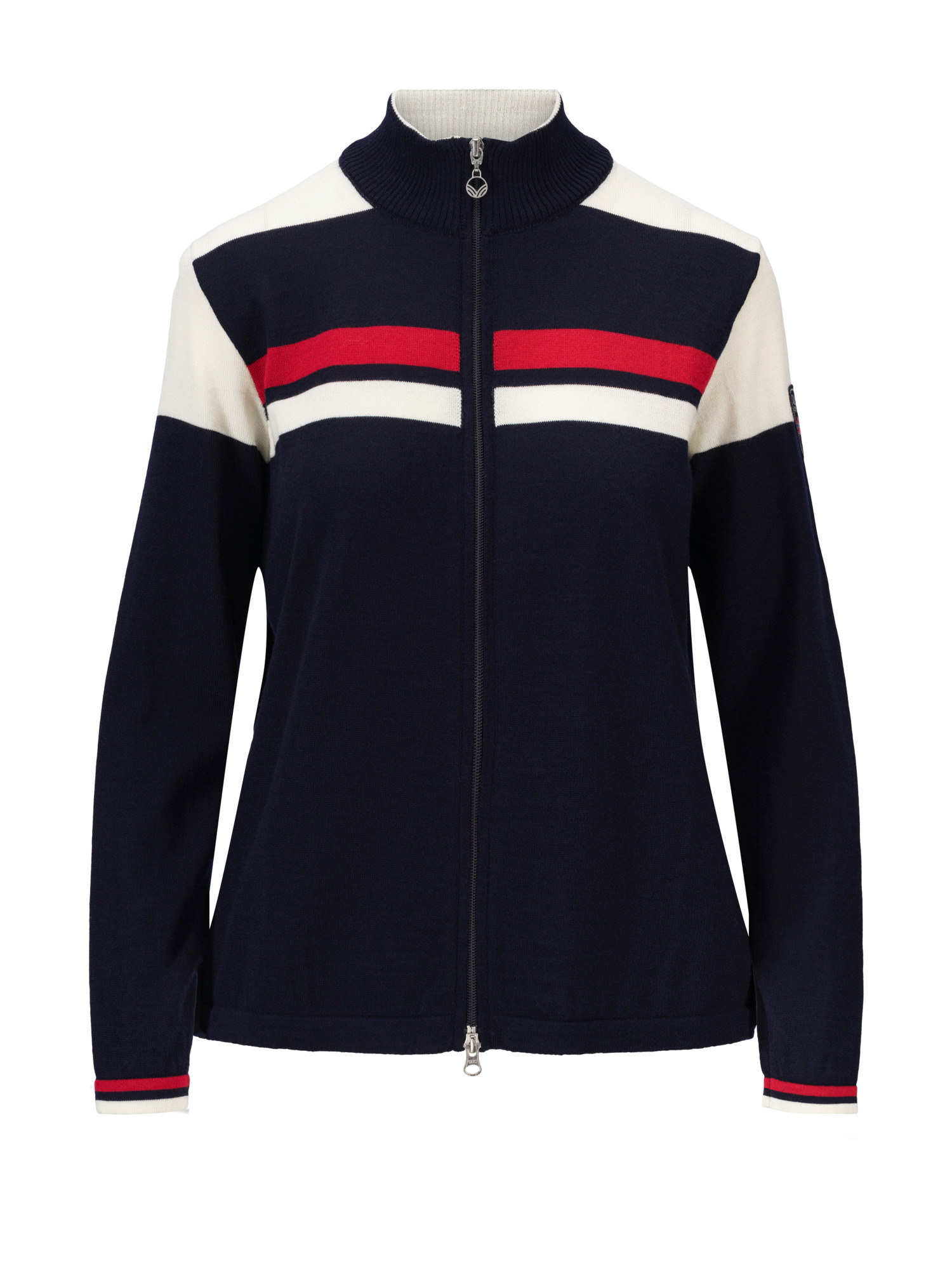 Mount Stello Women's Jacket - Merino wool Navy Offwhite Raspberry