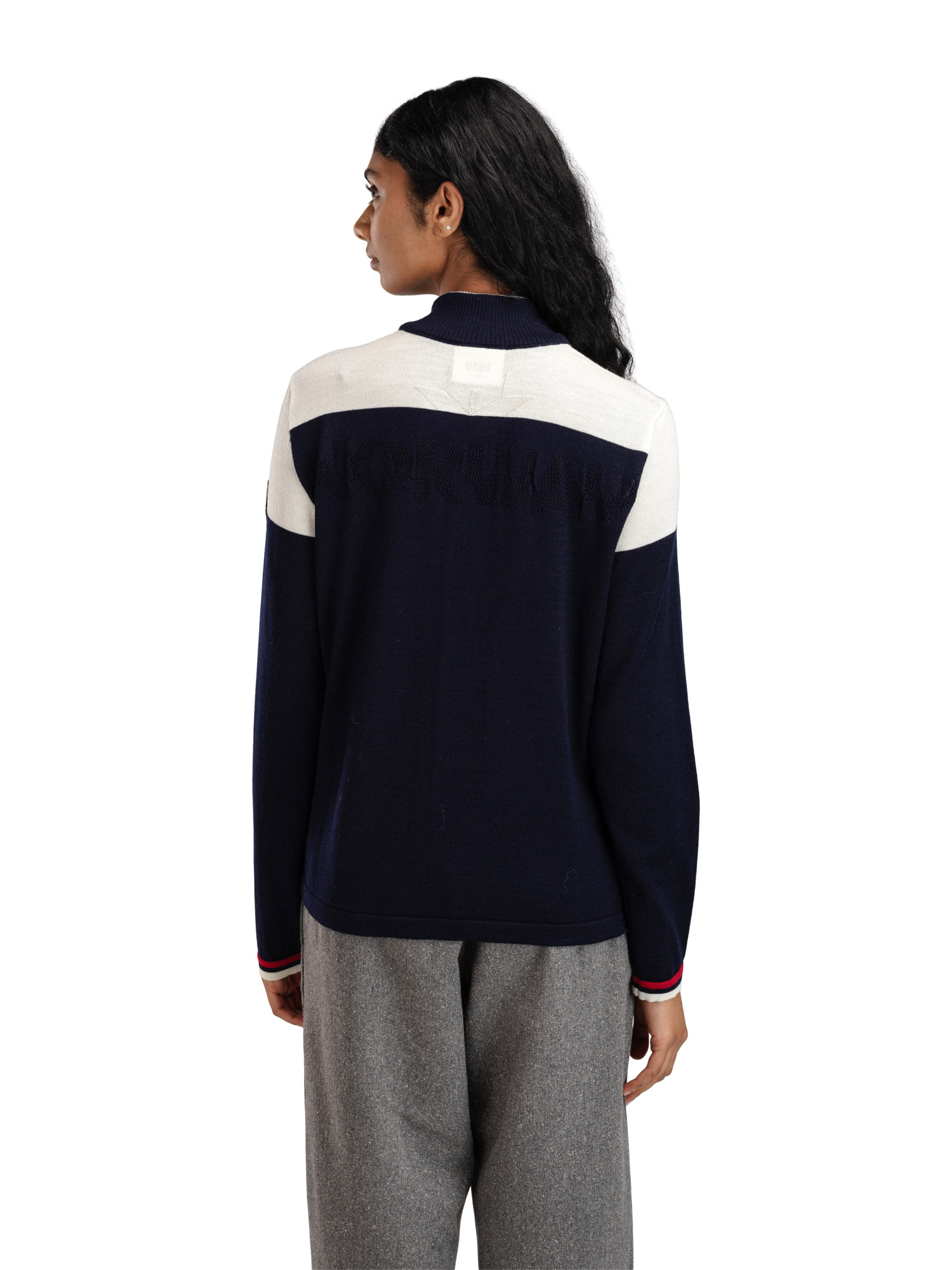 Mount Stello Women's Jacket - Merino wool Navy Offwhite Raspberry