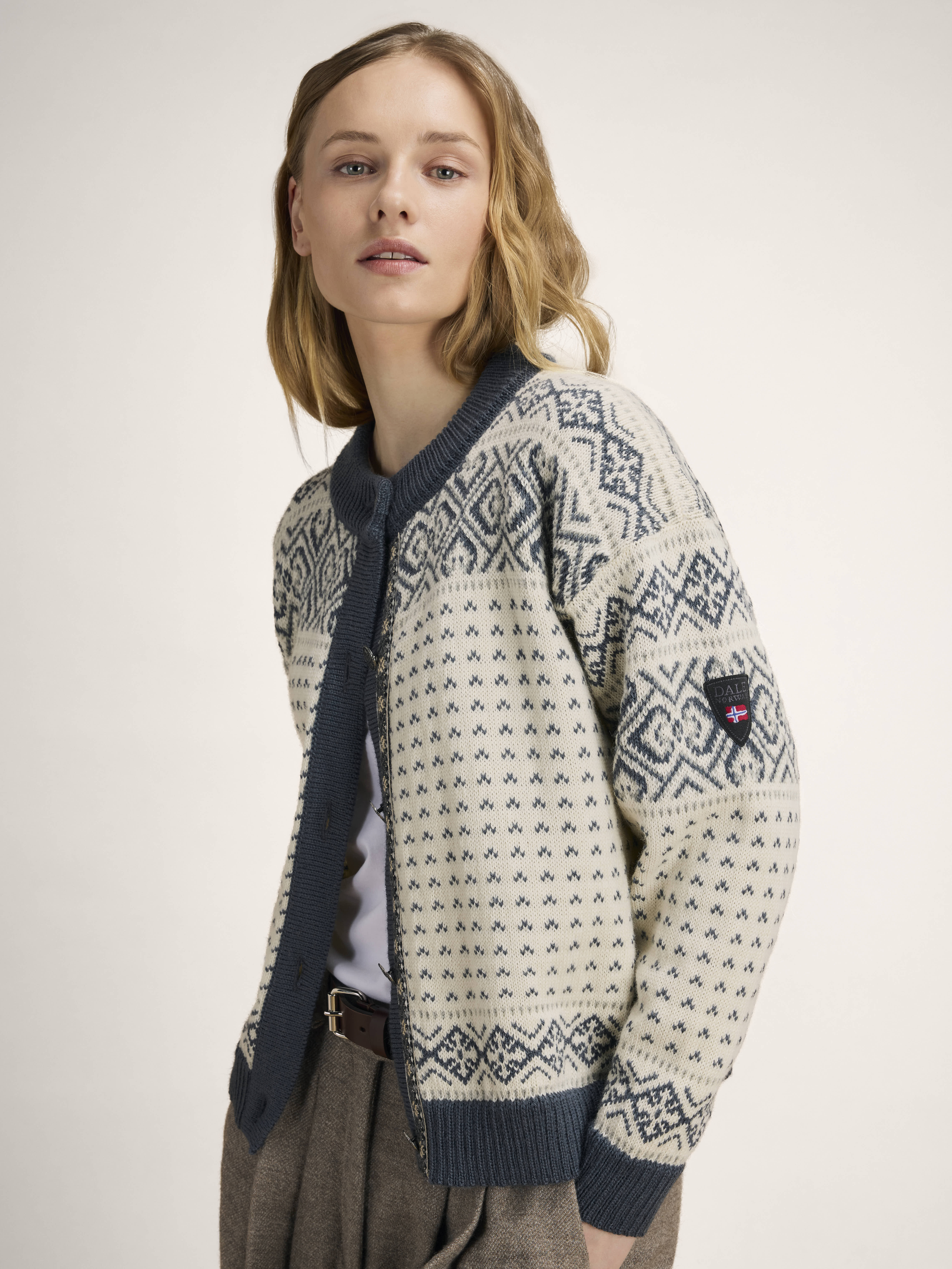 Hannah Women's Cardigan Offwhite Steel Lightcharcoal