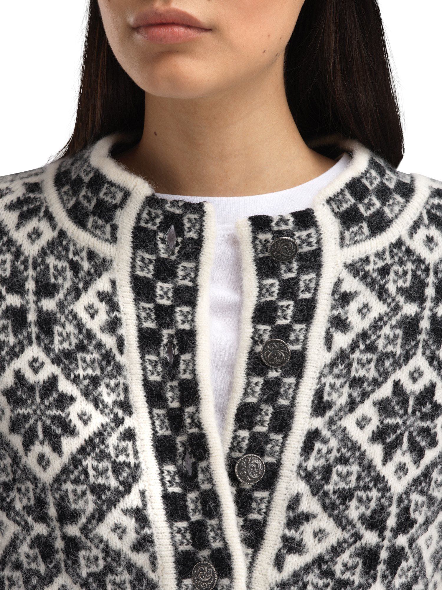 Sotra Alpa Women's Cardigan Black White