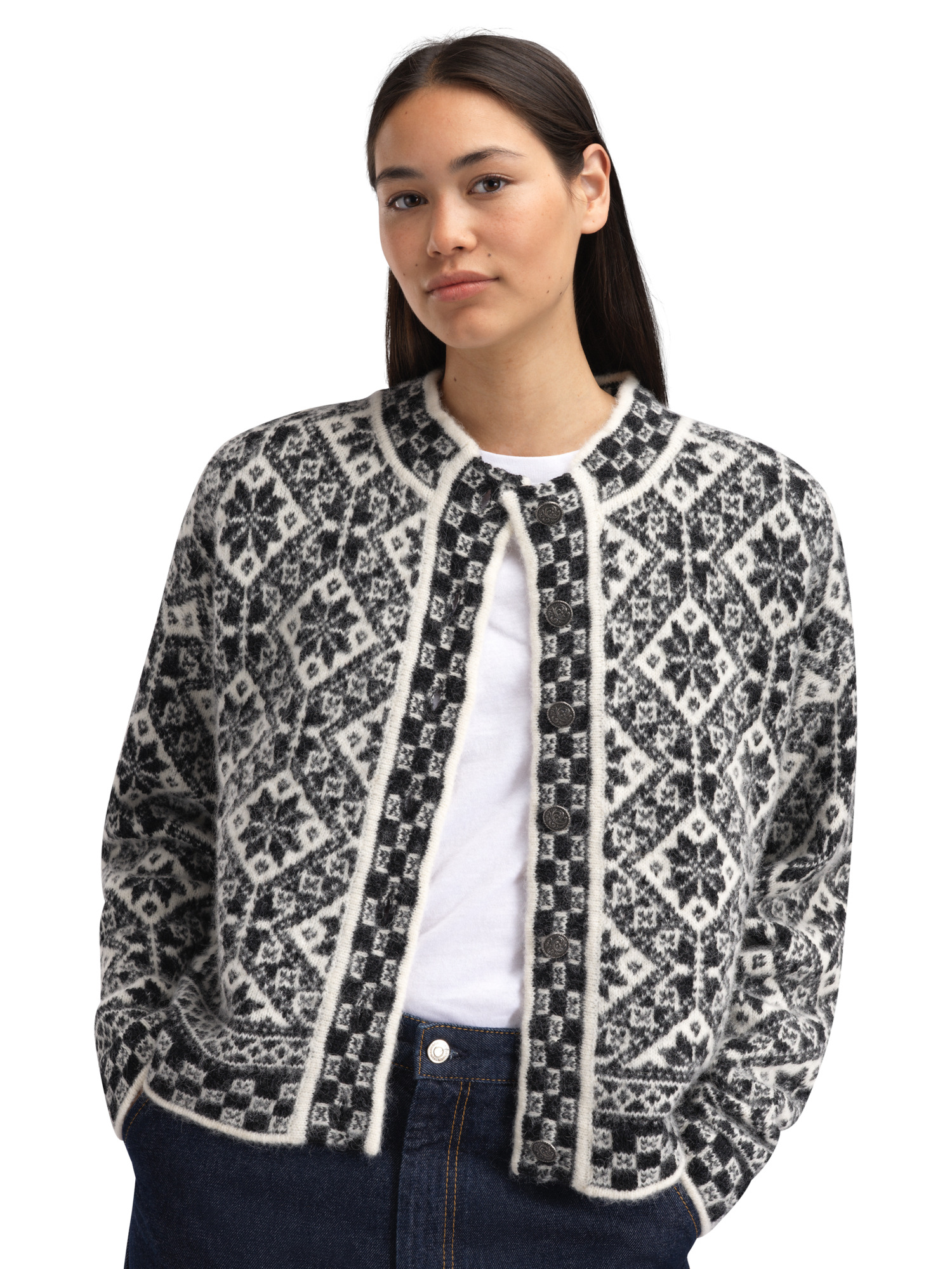 Sotra Alpa Women's Cardigan Black White