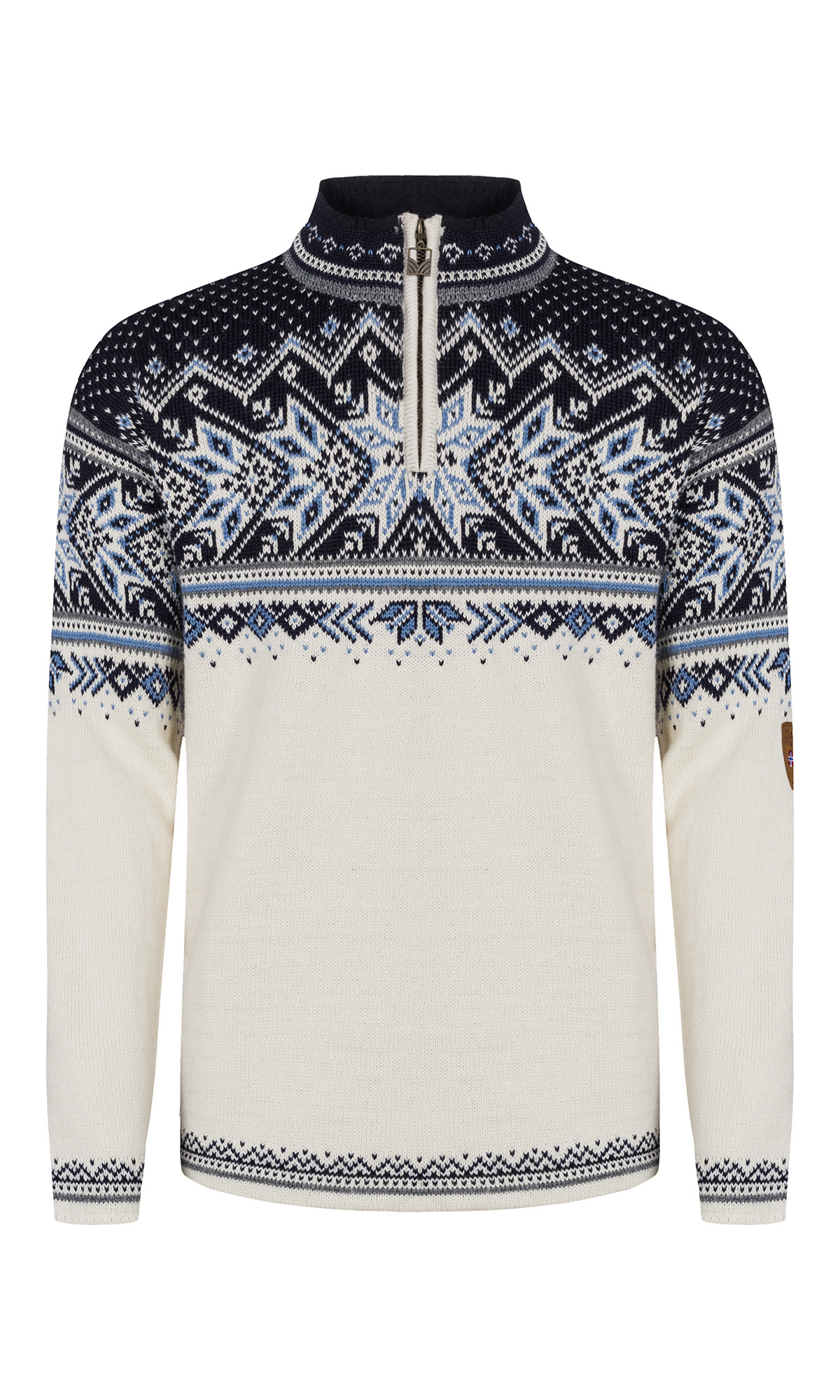 Vail Men's Sweater - Norwegian Wool Offwhite Smoke Midnightnavy