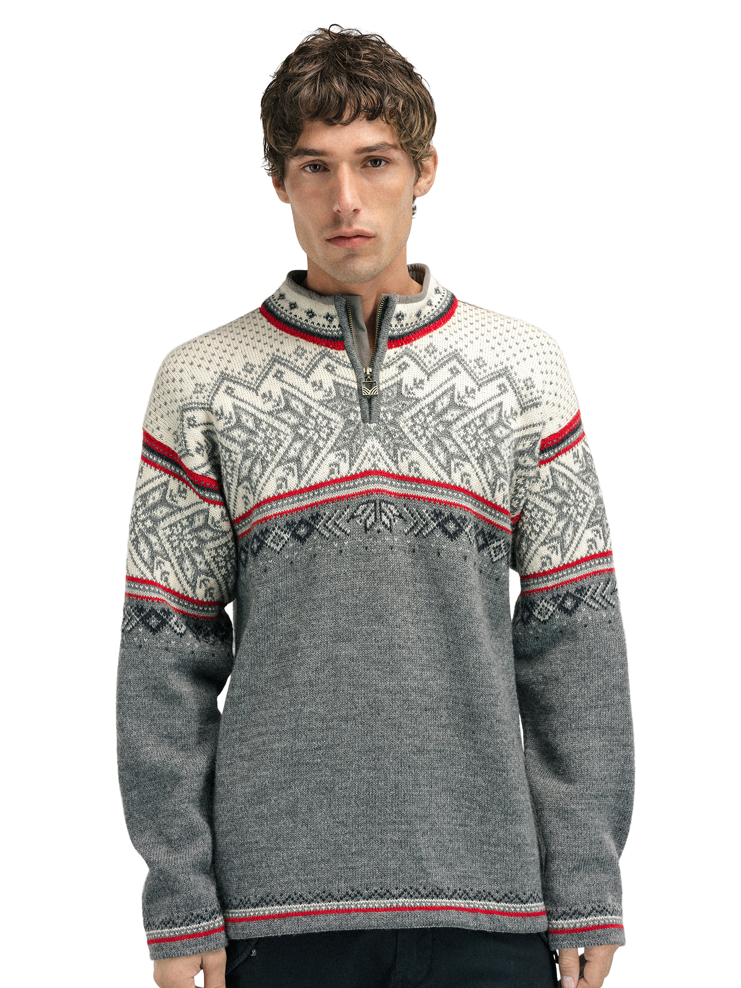 Dale of Norway Vail Sweater Men s Smoke Off White Raspberry M