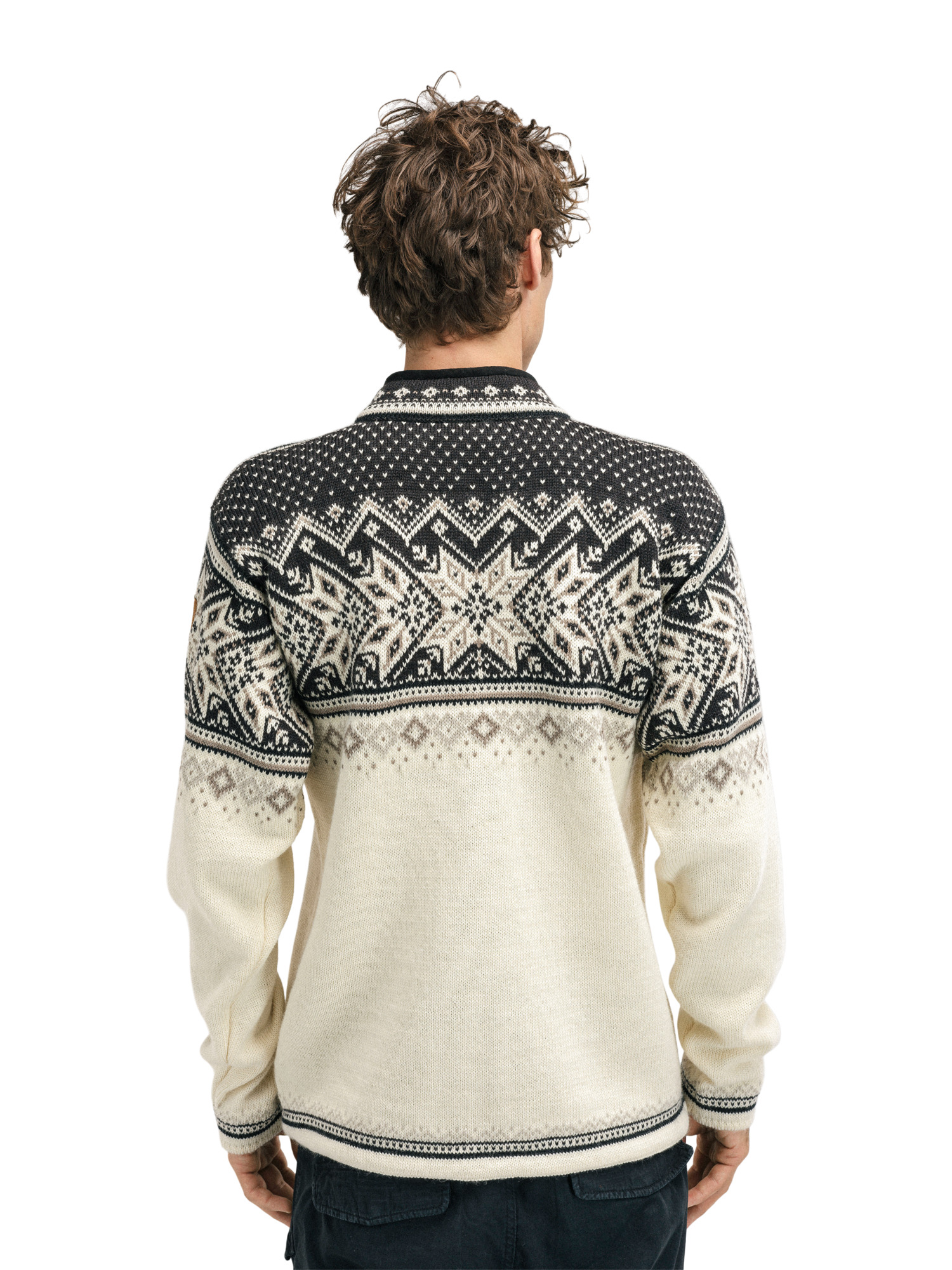 Vail Men's Sweater - Norwegian Wool Offwhite Coffee Sandstone