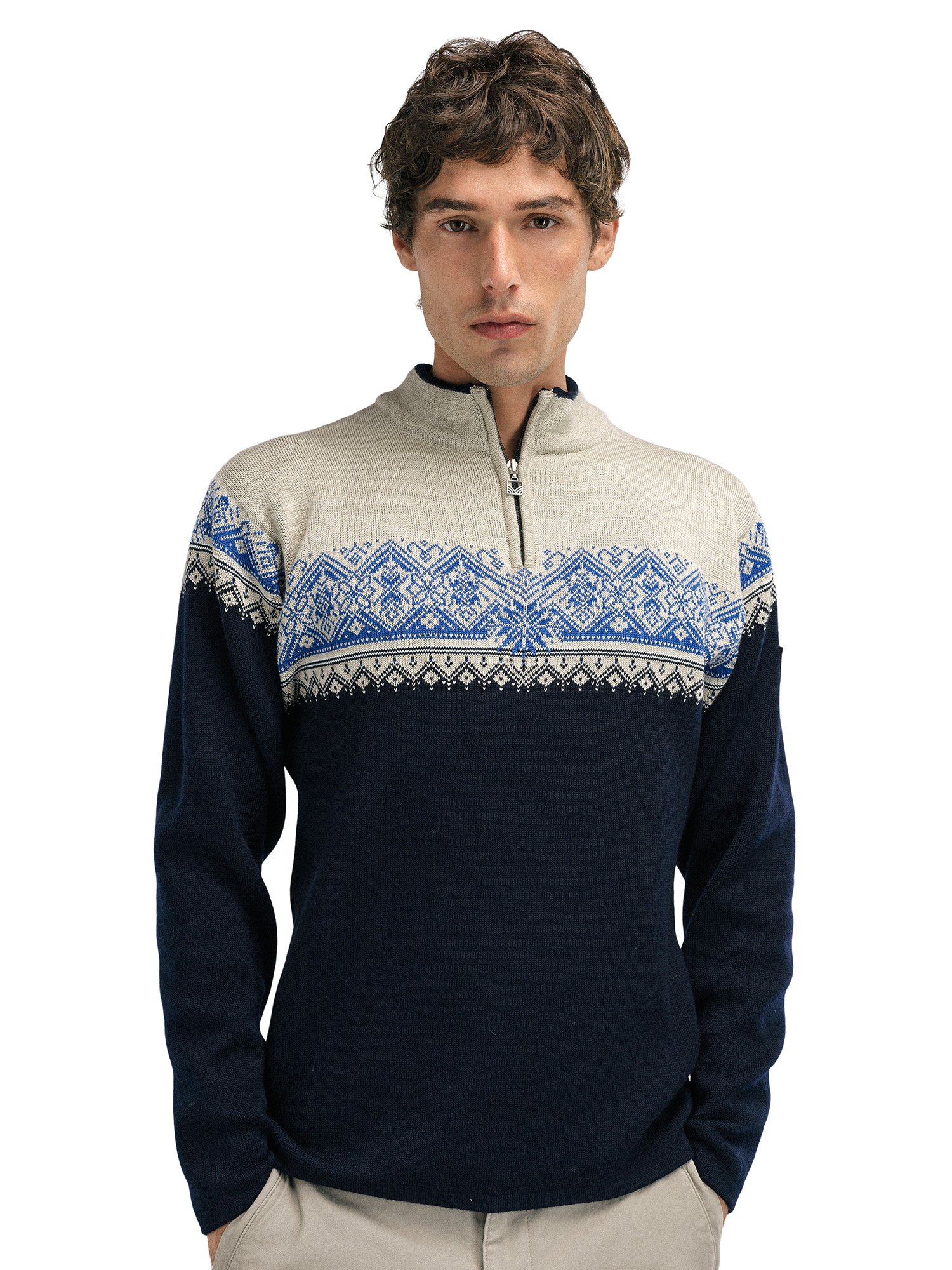 Half zip wool sweaters men Dale of Norway