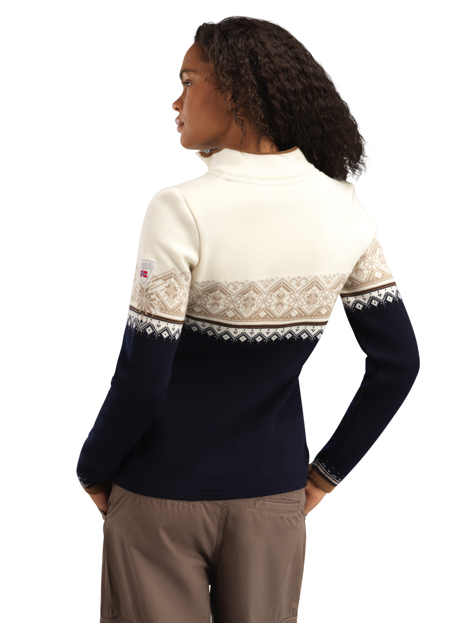 Moritz Women’s Sweater - Merino Wool Navy Bronze Beige Offwhite