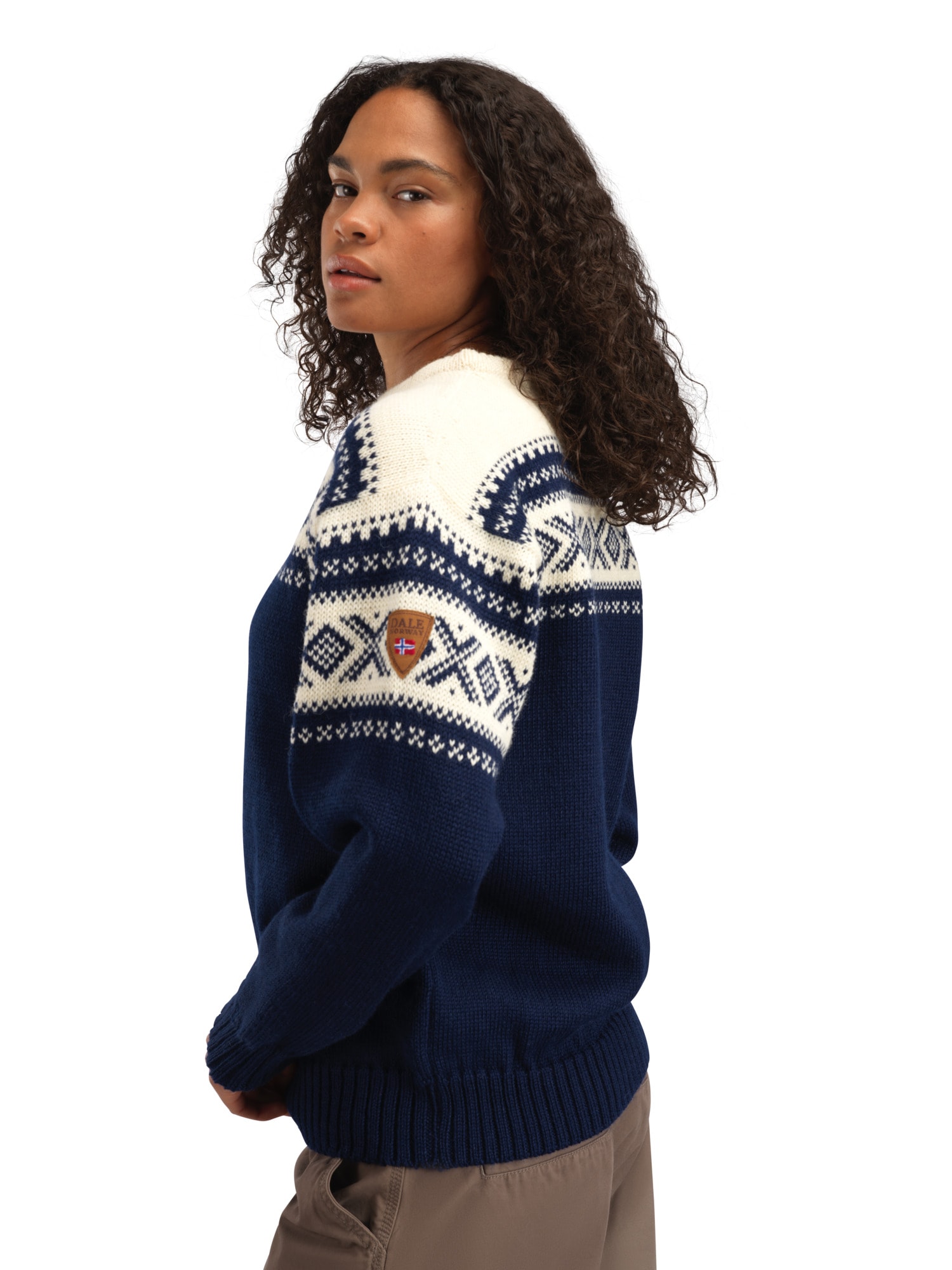 Cortina 1956 Unisex Sweater - Norwegian Wool Navy Off-white - Dale 