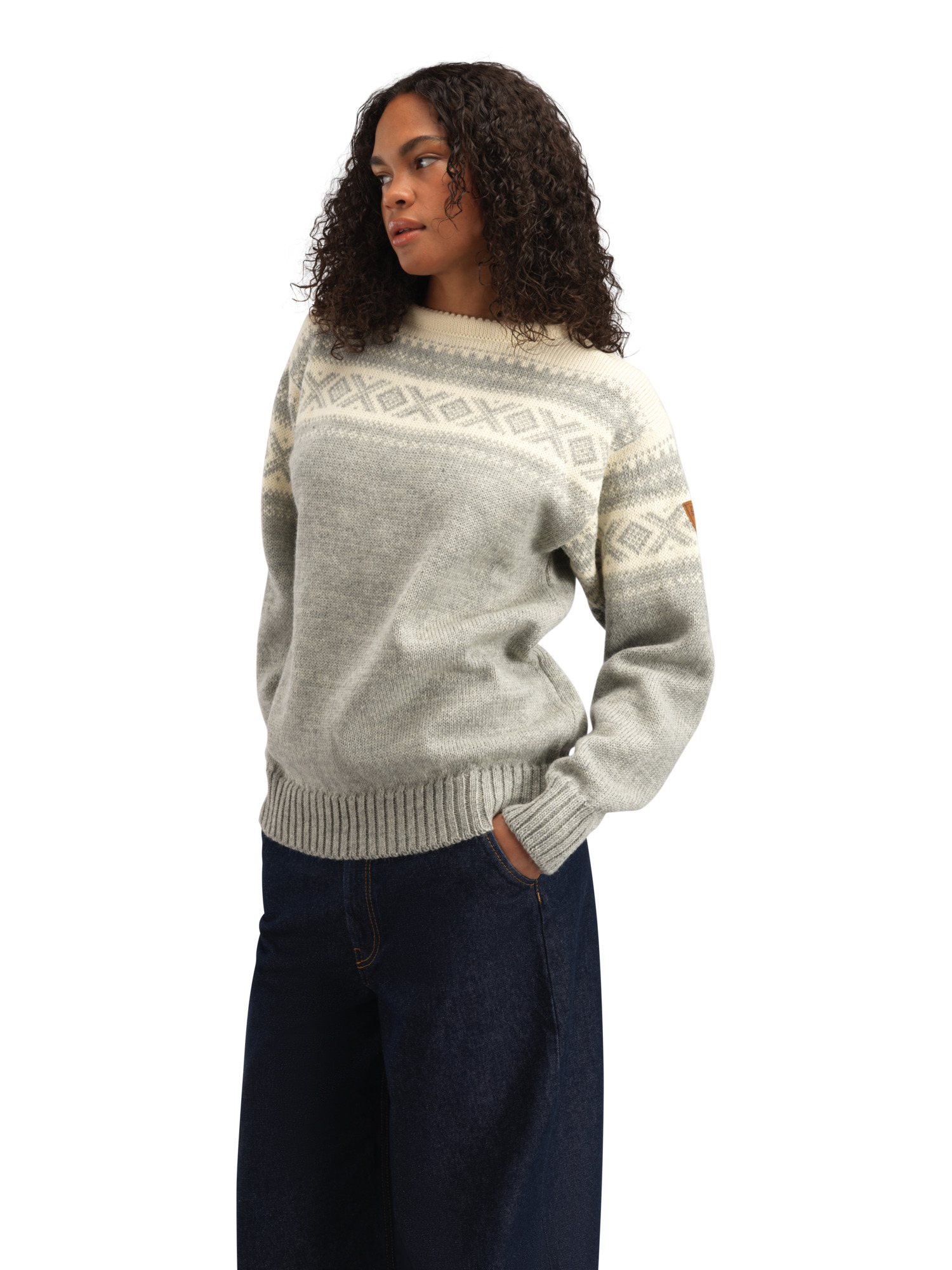 Cortina 1956 Sweater - Norwegian Wool Lightcharcoal Mel Offwhite