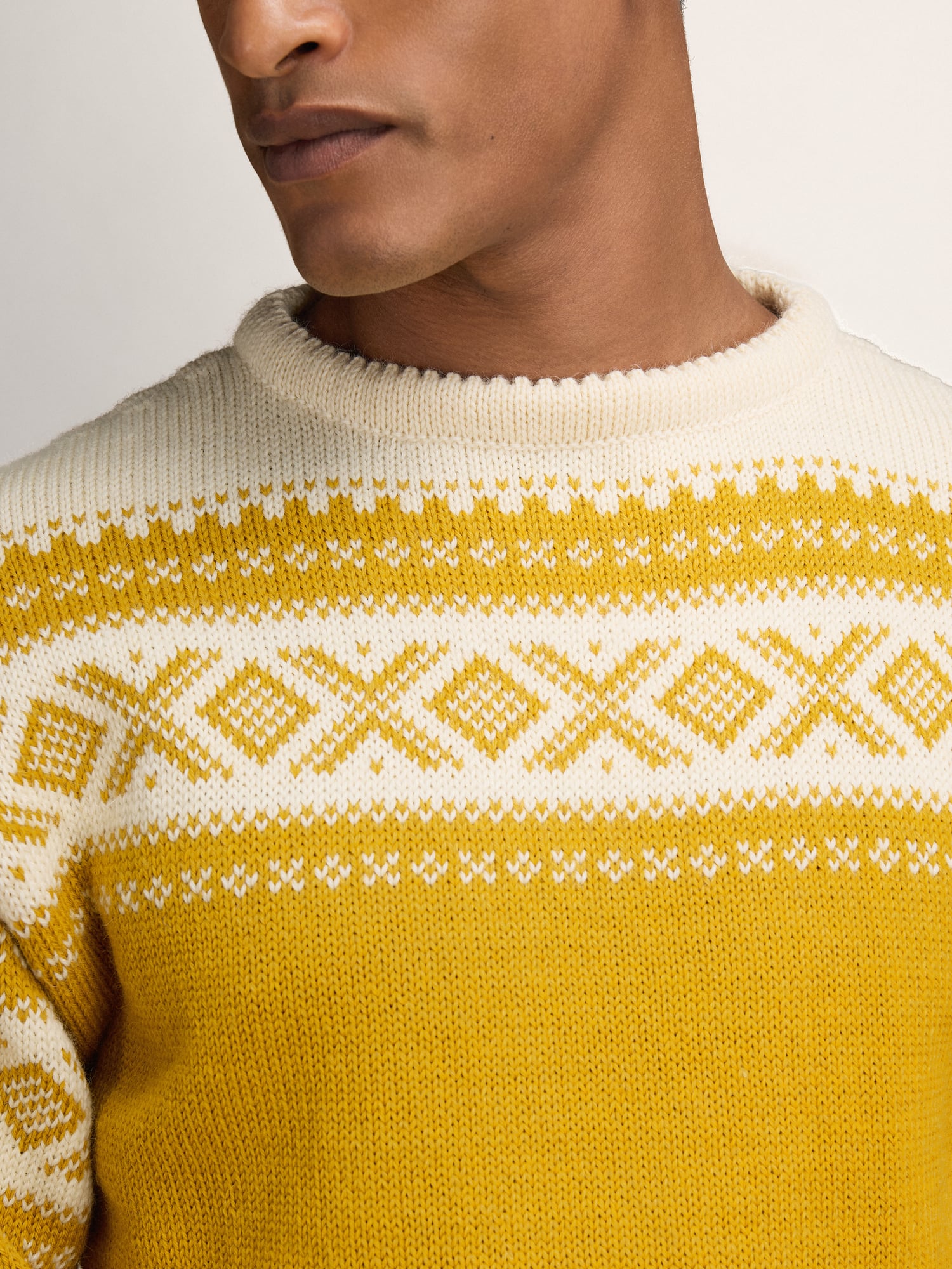 Cortina 1956 Sweater - Norwegian Wool Mustard Cream