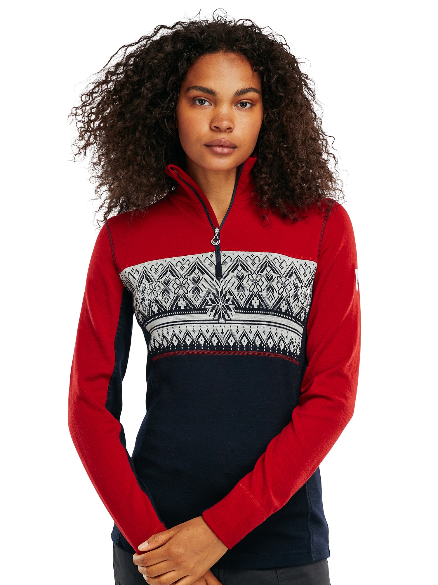 Moritz Basic Sweater - Women - Red/Navy - Dale of Norway - Dale of Norway