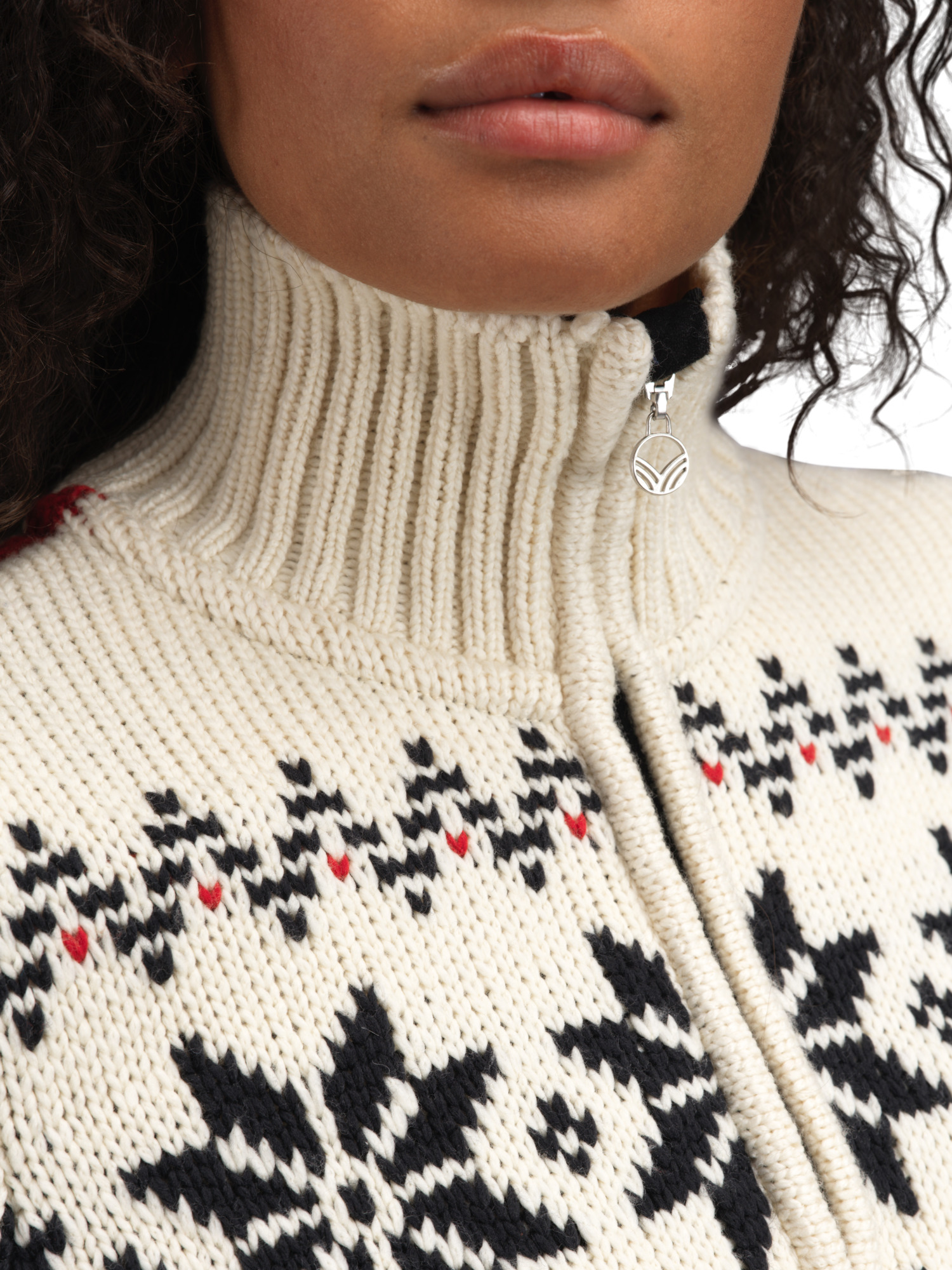 Myking Women’s Sweater - Merino Wool Black Raspberry Offwhite