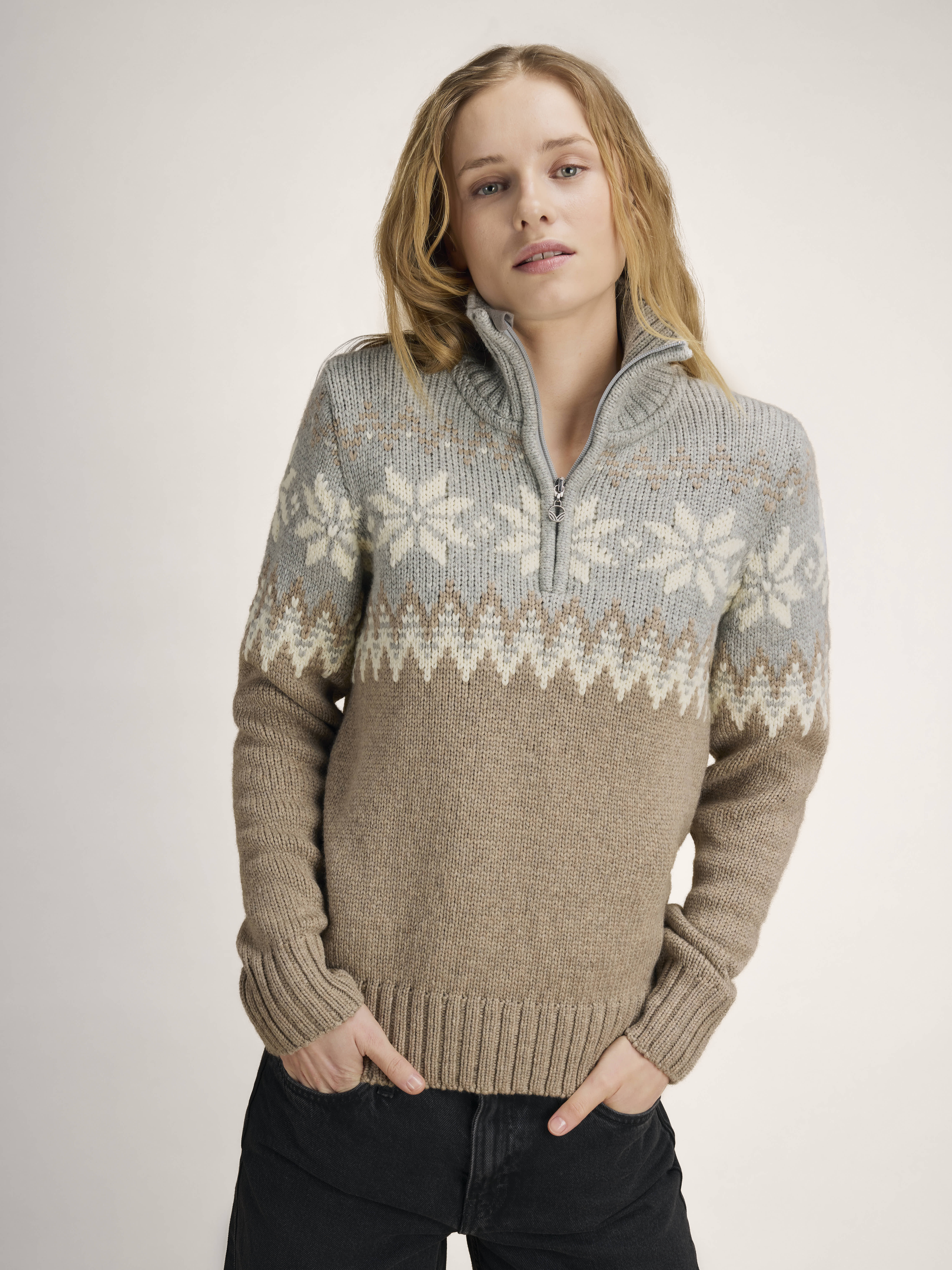 Myking Women’s Sweater - Merino Wool Mountainstone Lightcharcoal